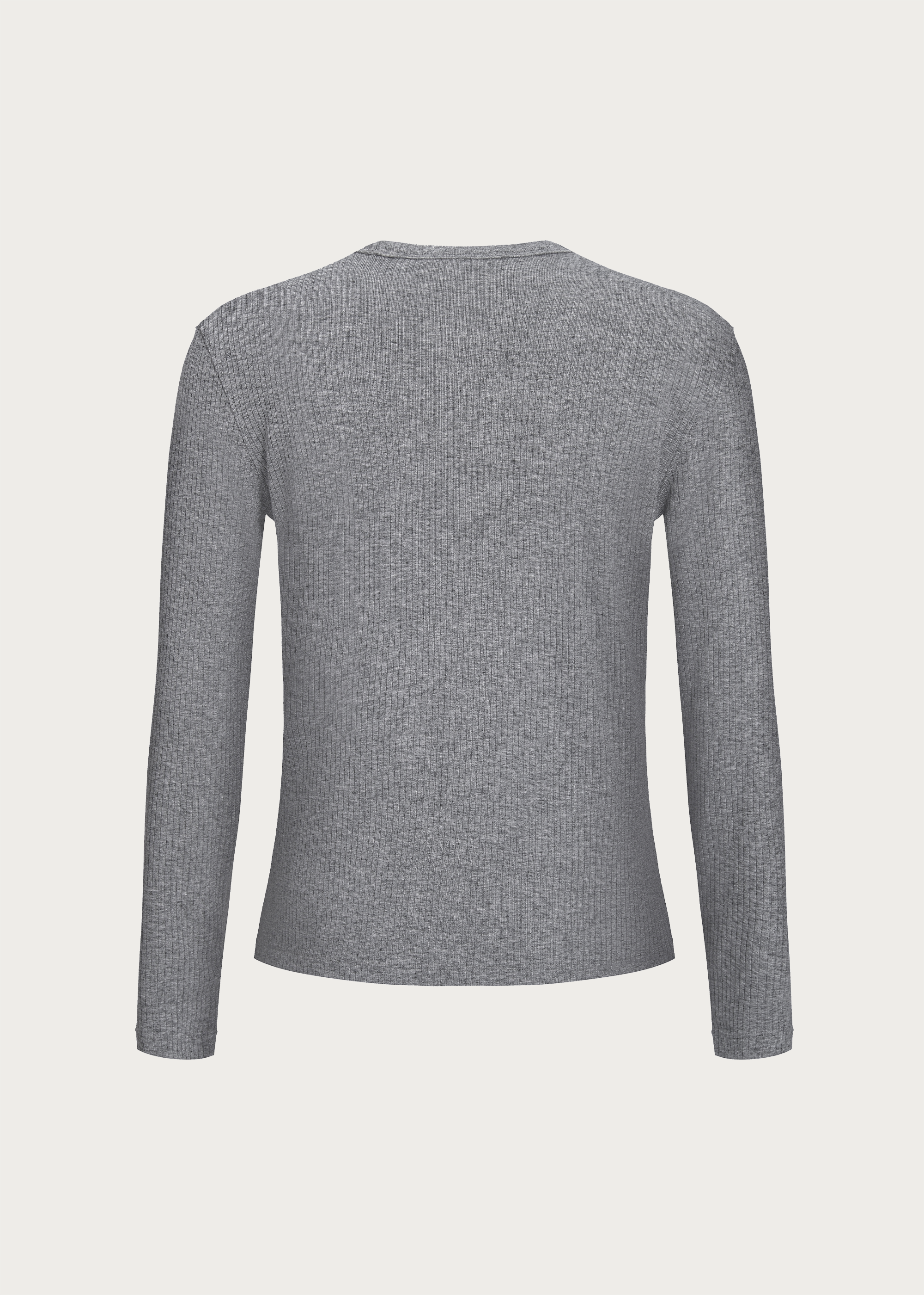 Stretchy Crew-Neck Long-Sleeve Base Layer T-Shirt Grey