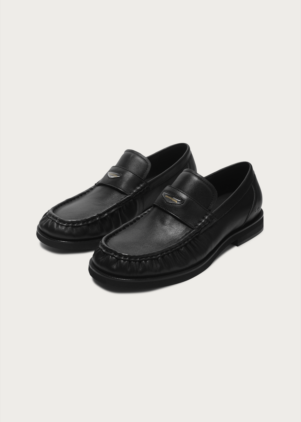 Milled Leather Loafers Black