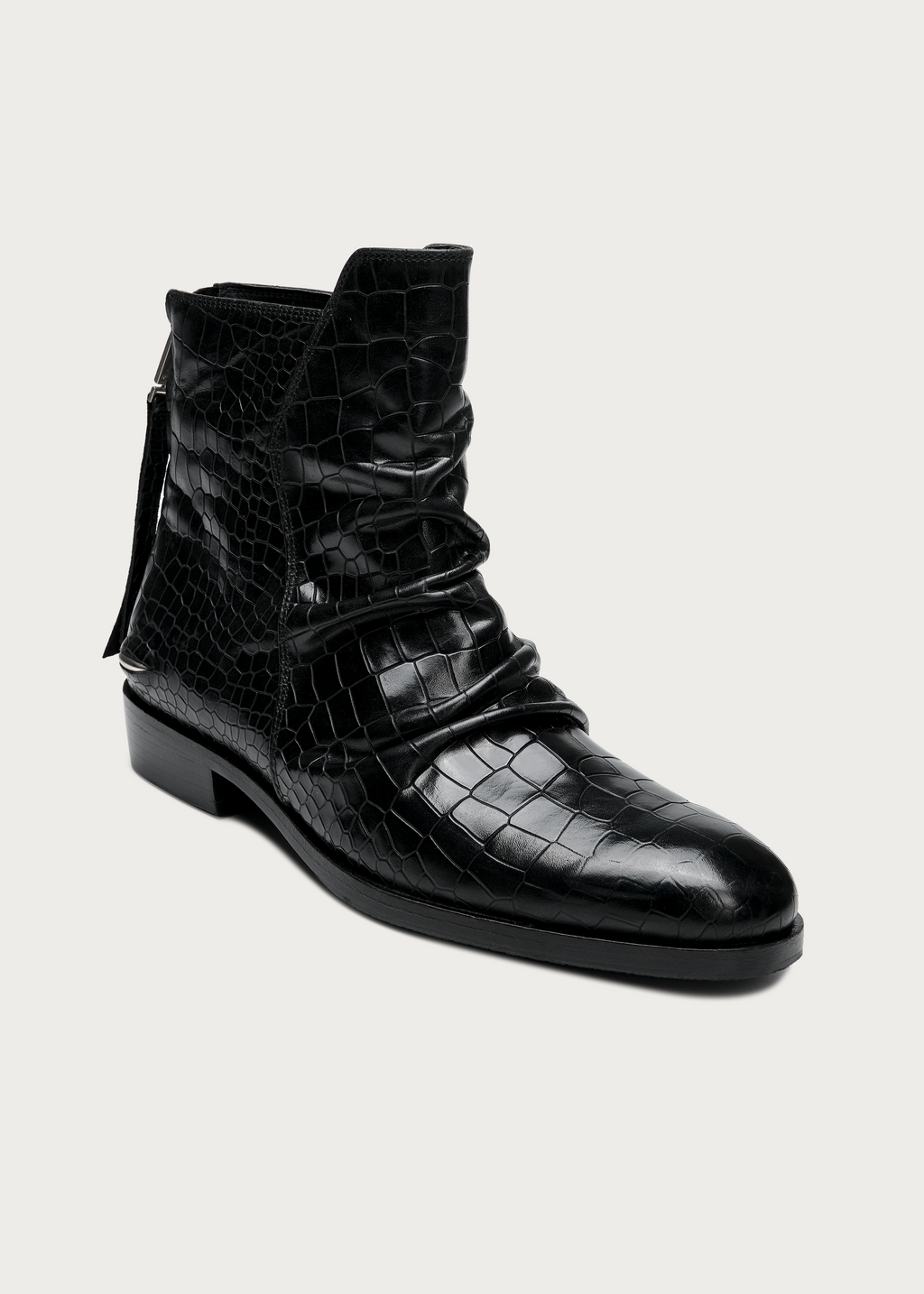 Riven II Crocodile-embossed Leather Ankle boots