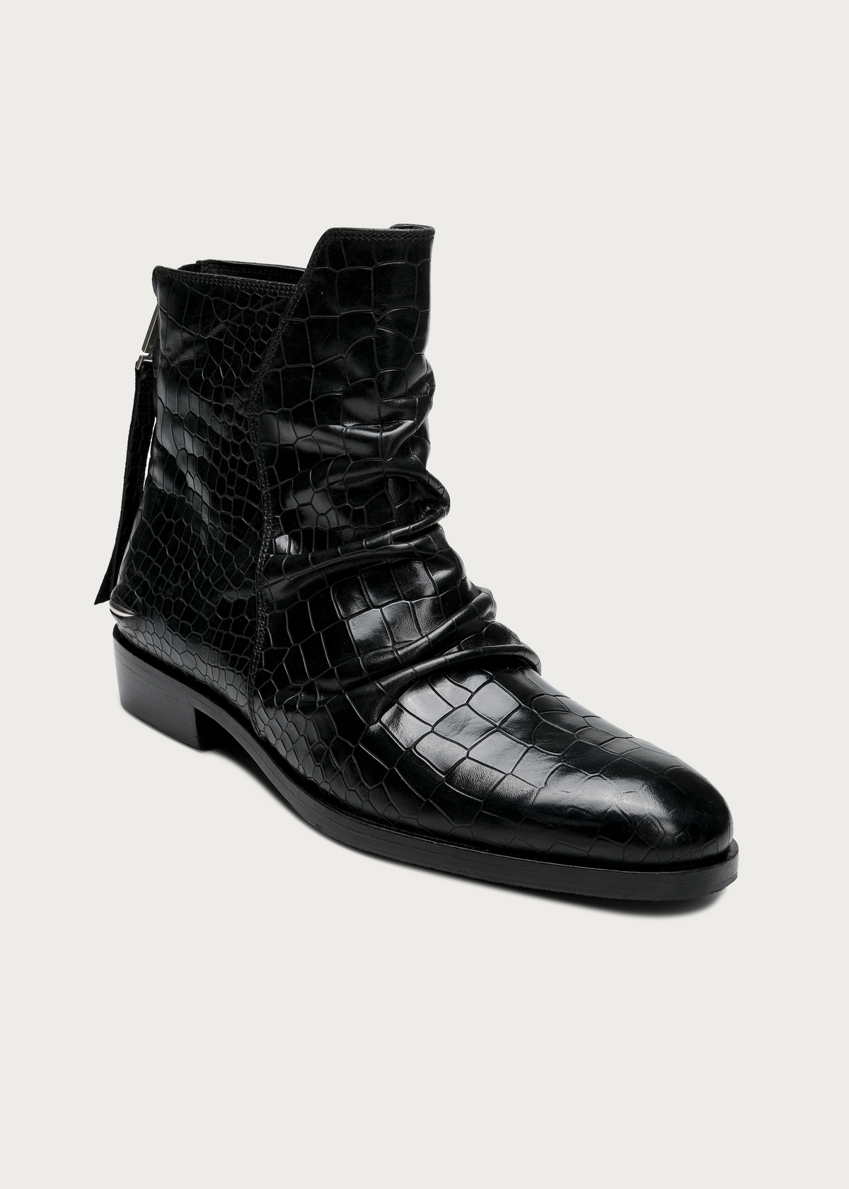 Riven II Crocodile-embossed Leather Ankle boots