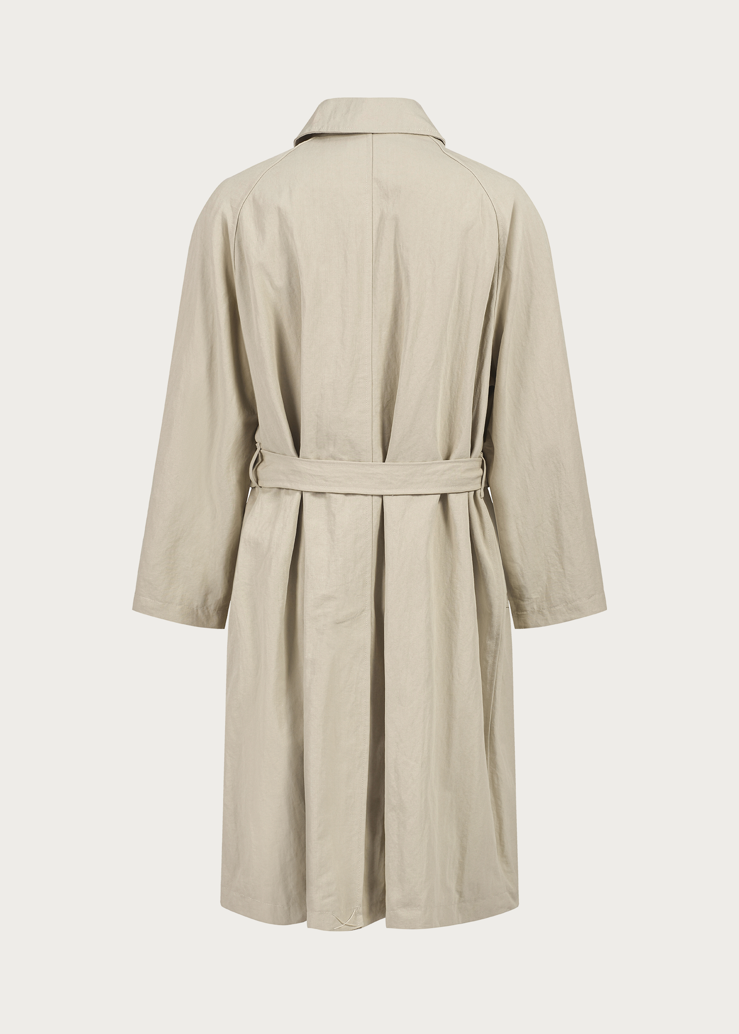 Long Lapel Trench Coat Khaki