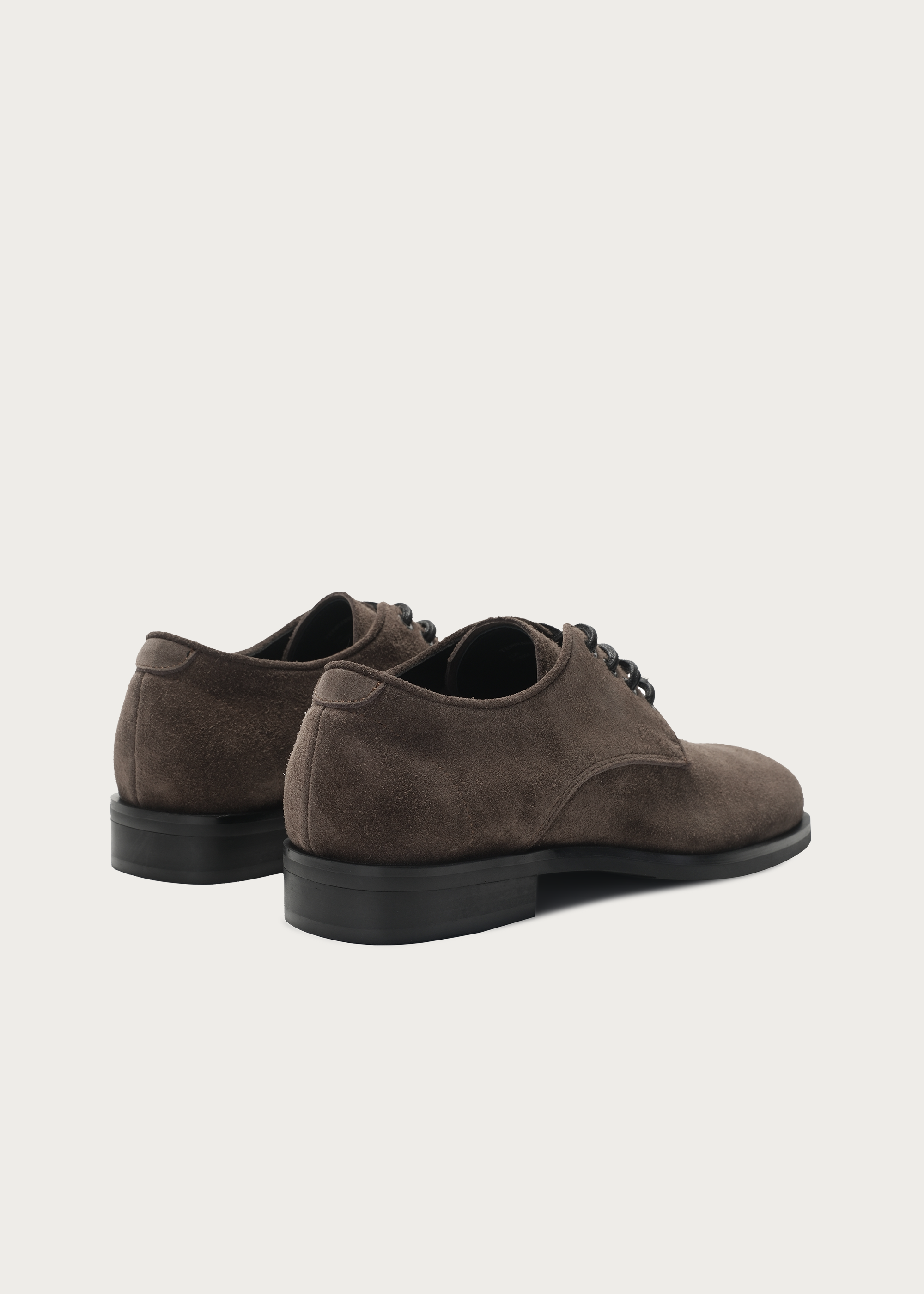 Leather Derby shoes Brownish gray