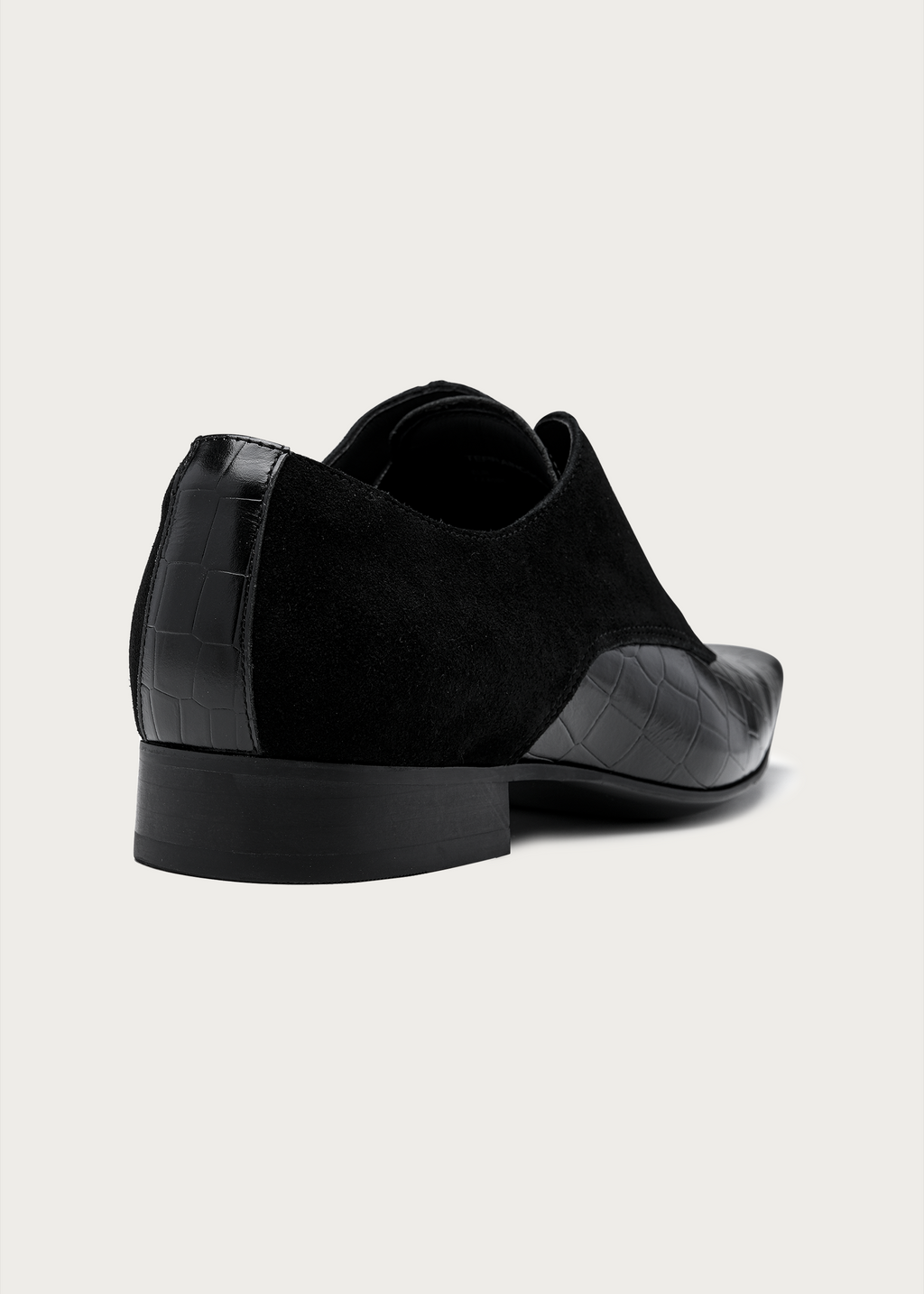 Veyl Chisel-Toe Croc-Embossed Leather Derby Shoes