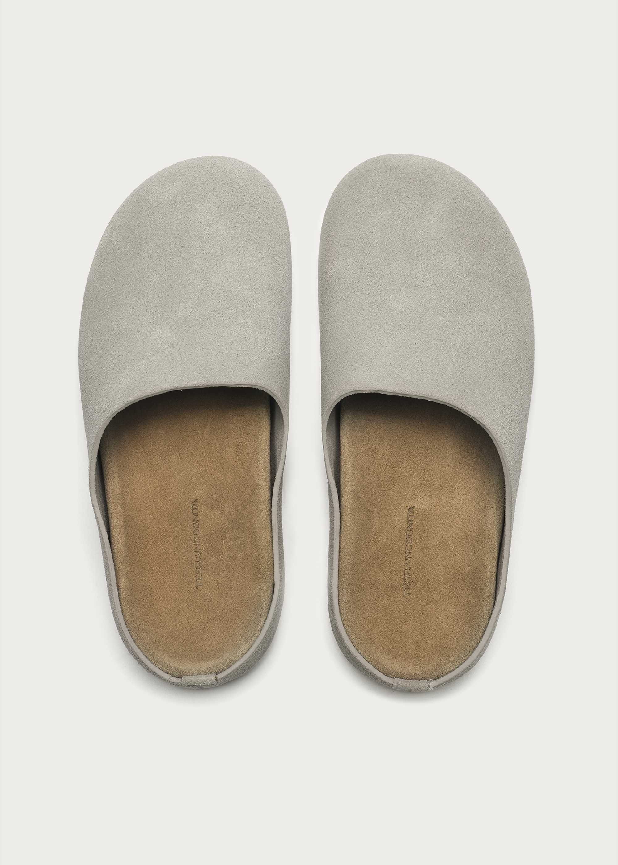 Suede Clogs "Cloud-Feel" Light Gray
