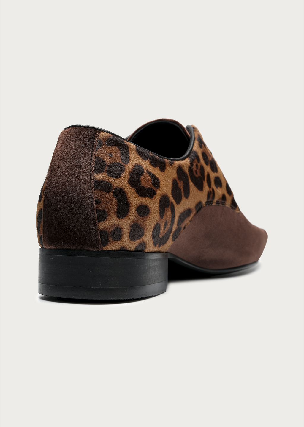 Veyl Chisel-Toe Leopard-Print Calf Hair Derby Shoes