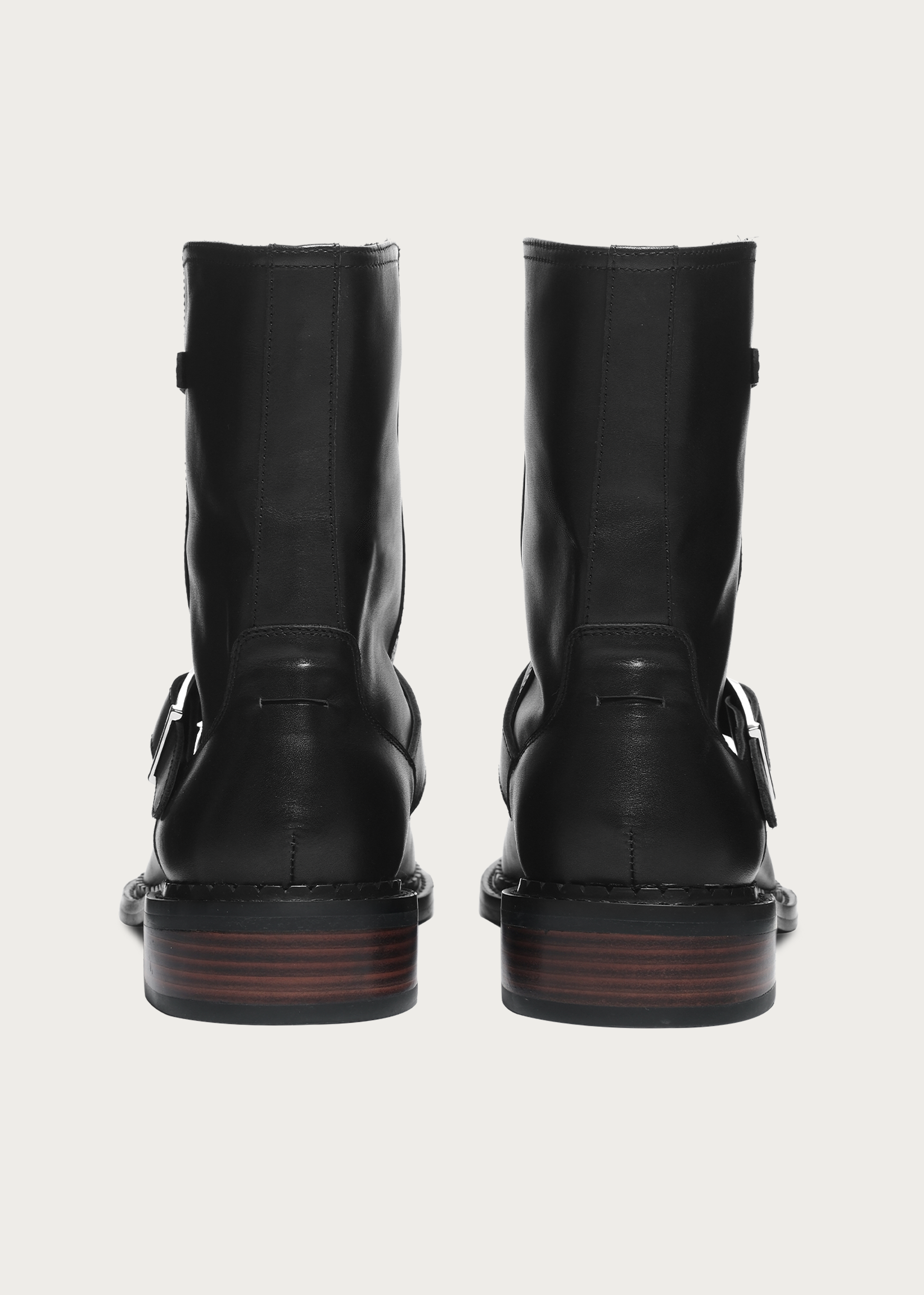 Ankle boots Wood-grain heel Black