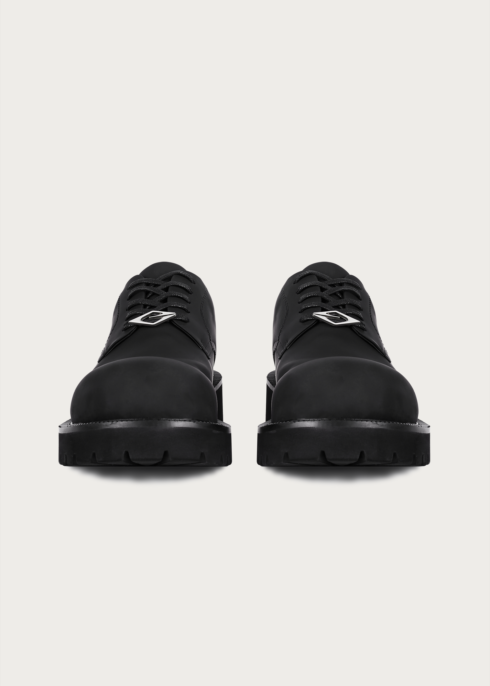 Derby shoes Chunky Round-toe Matte black