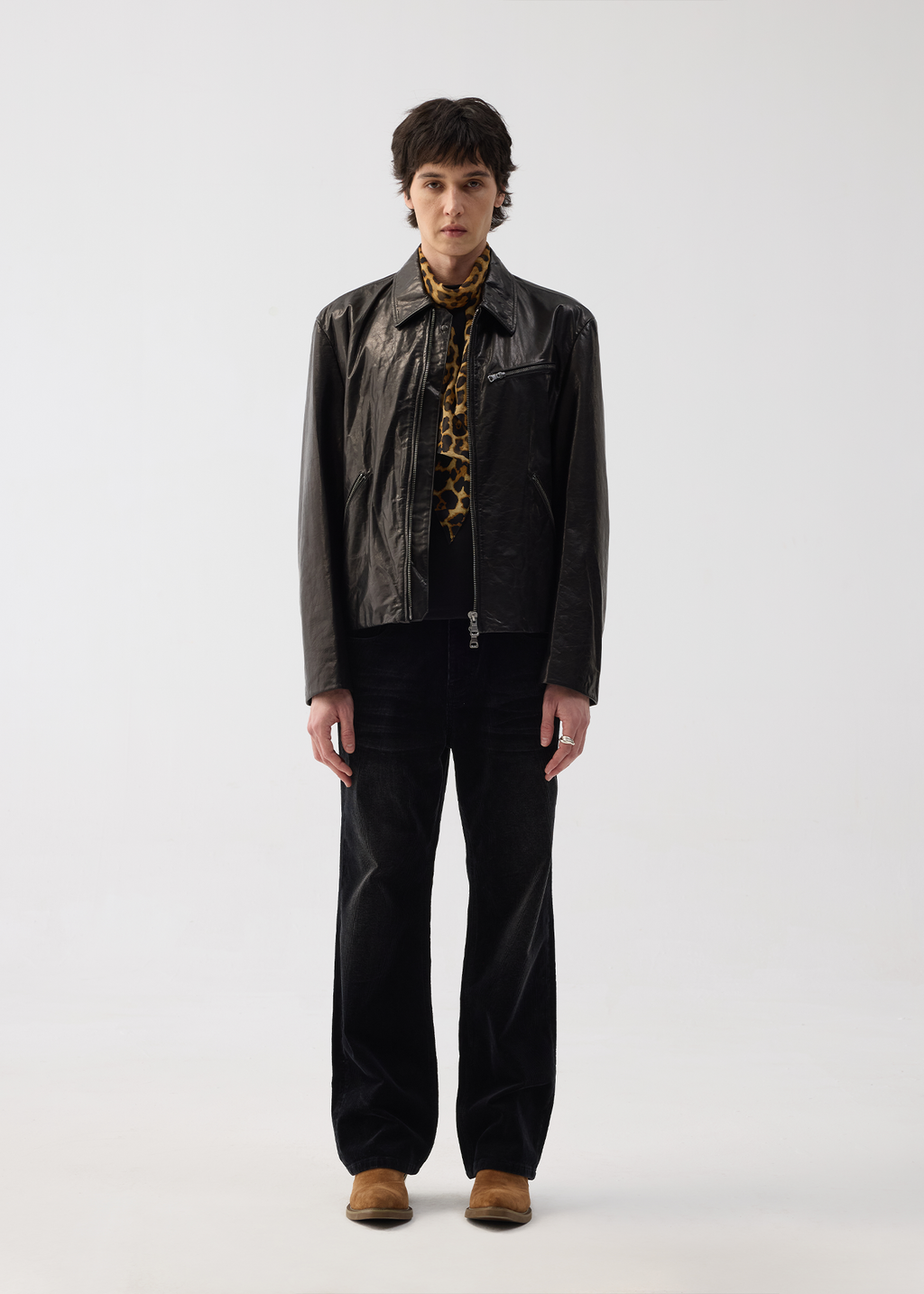 Vegetable-Tanned Leather Zipper Jacket