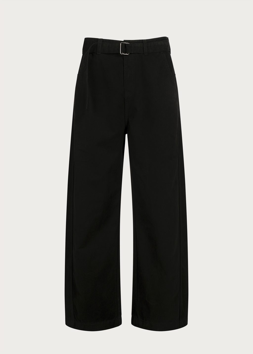 Washed Twill Denim Jeans with Belt Black