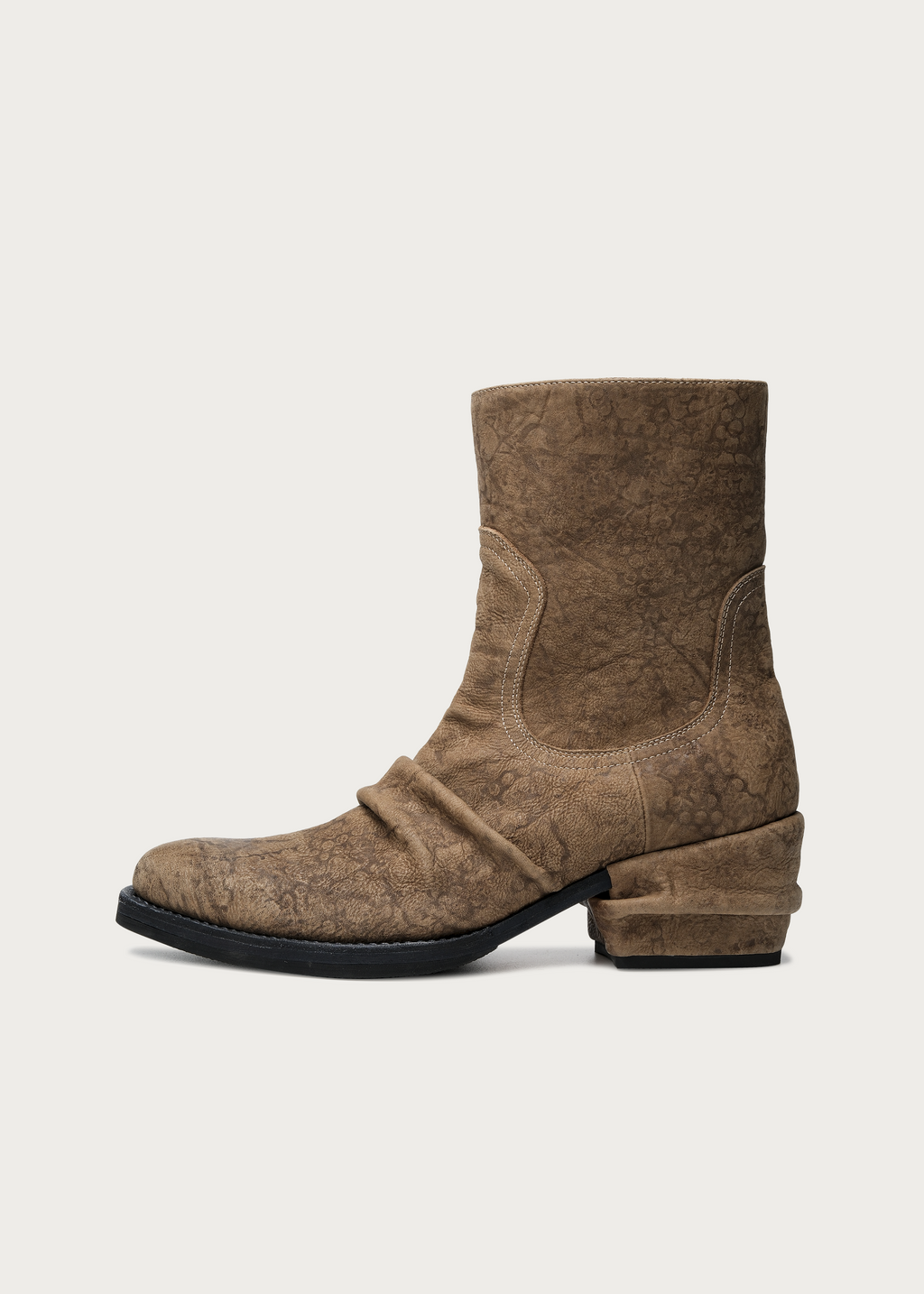 Roux Ruched Washed Horsehide Boots
