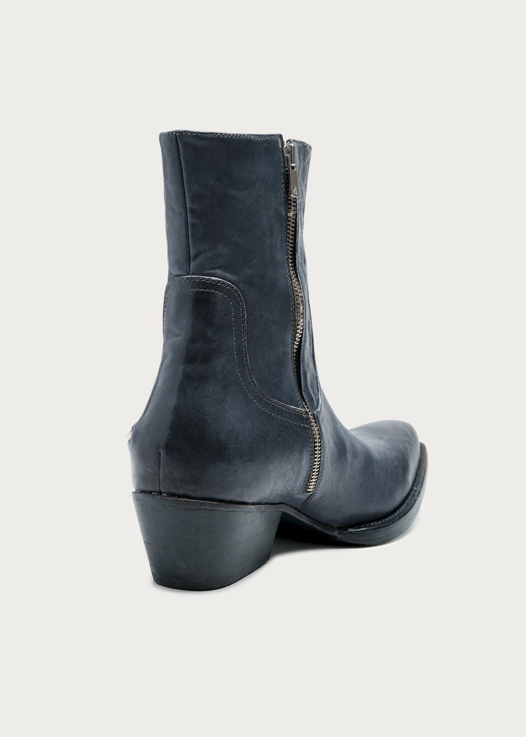 Ashen II Leather Boots Gray-Blue