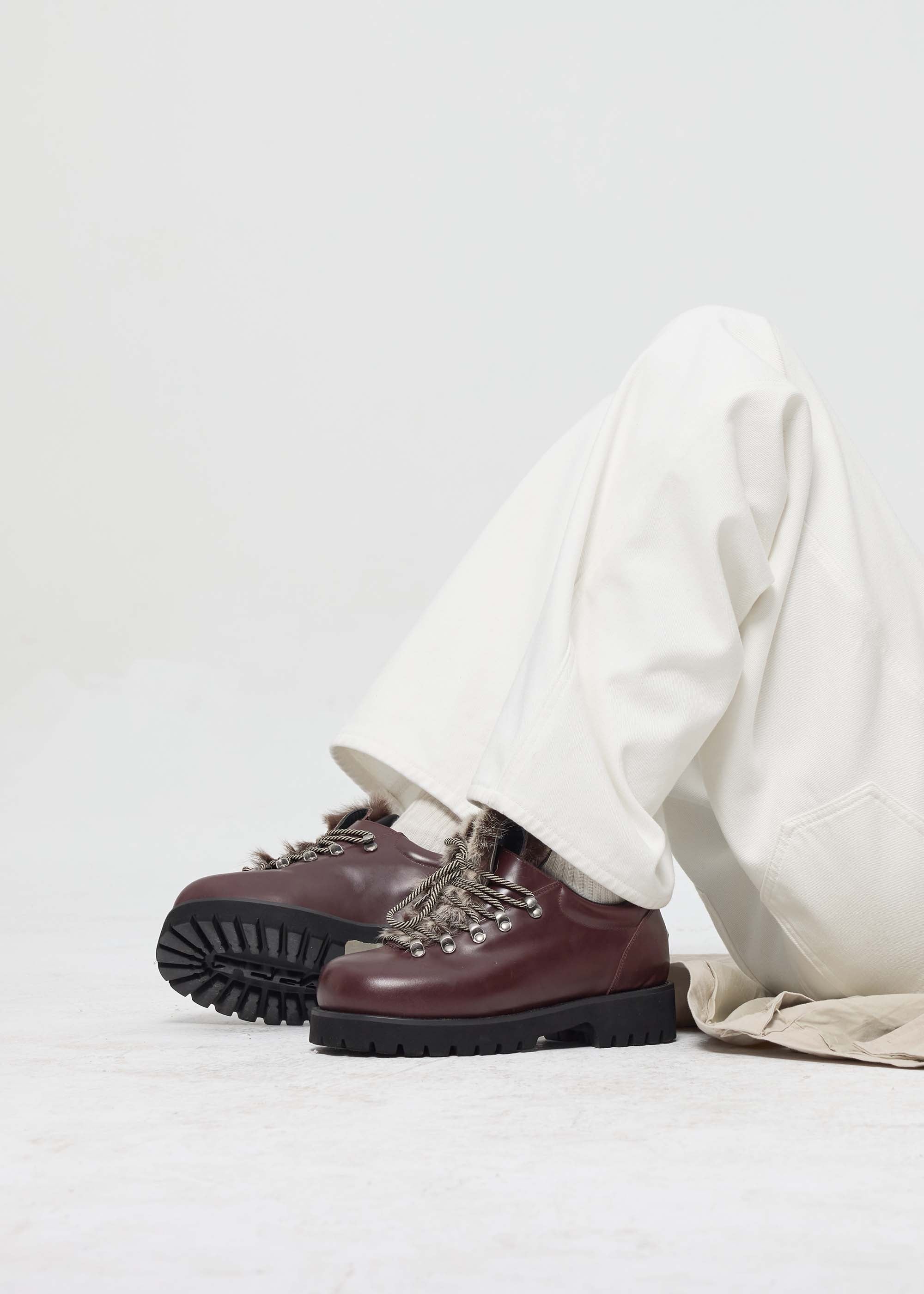 Rover Outdoor-Inspired Leather Sneakers Claret Red