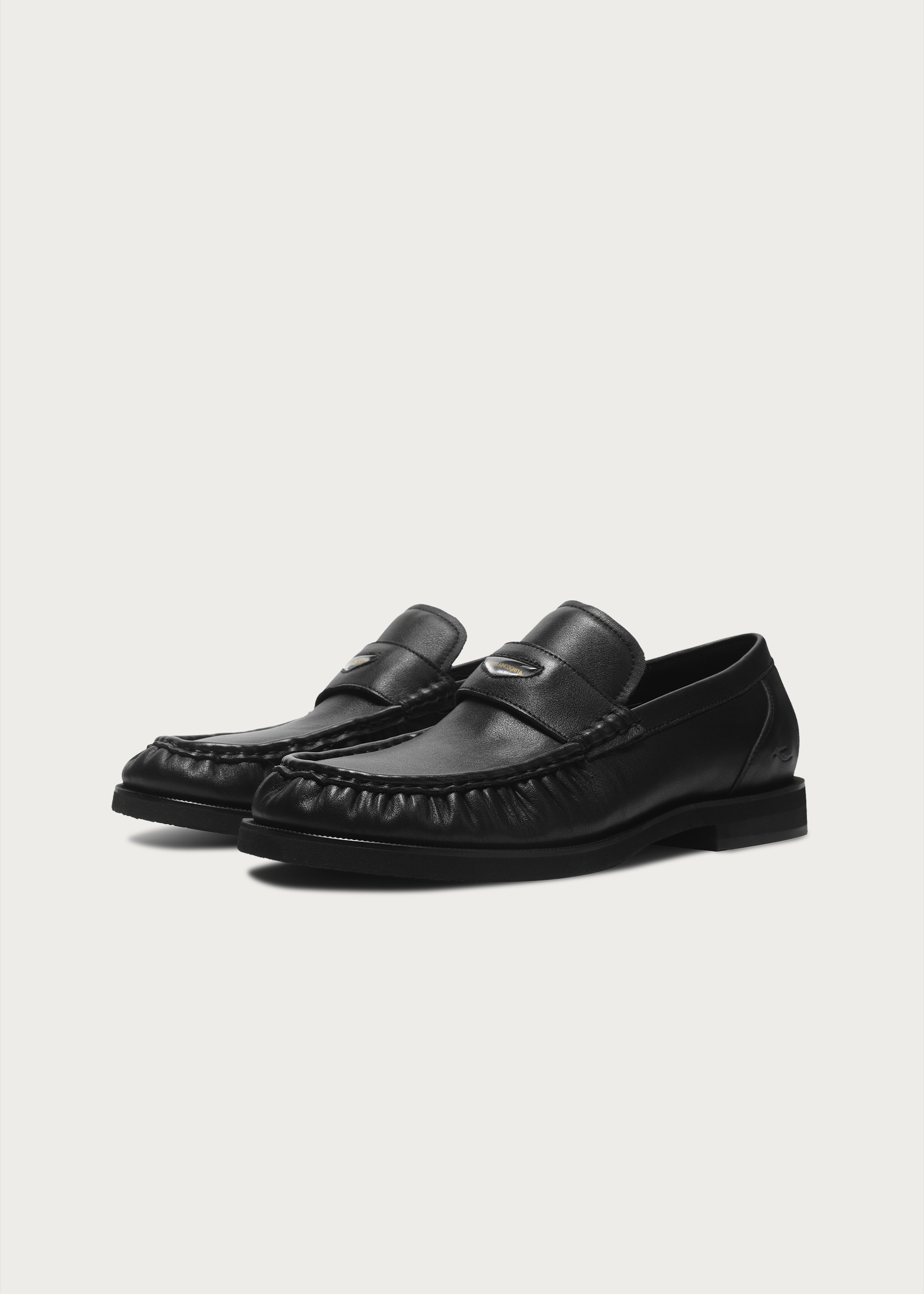 Milled Leather Loafers Black