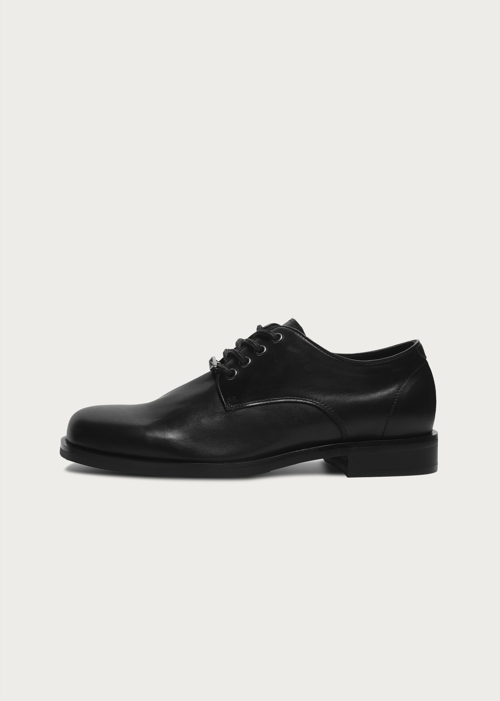 Ledger Leather Derby Shoes Black