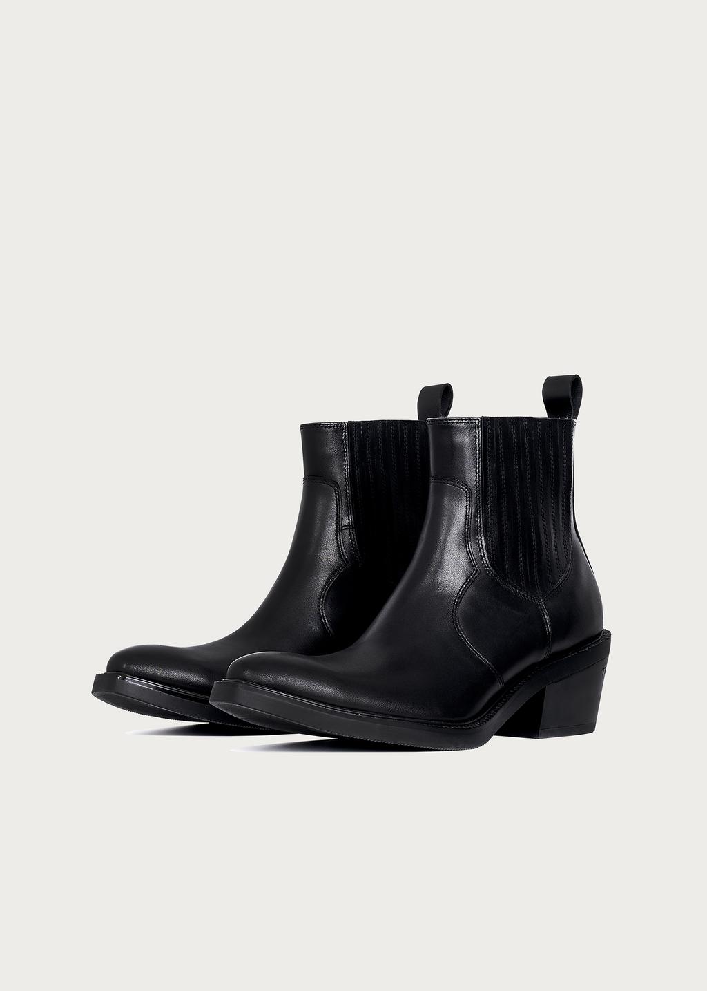 Pointed-Toe Calfskin Chelsea Boots Obsidian Black