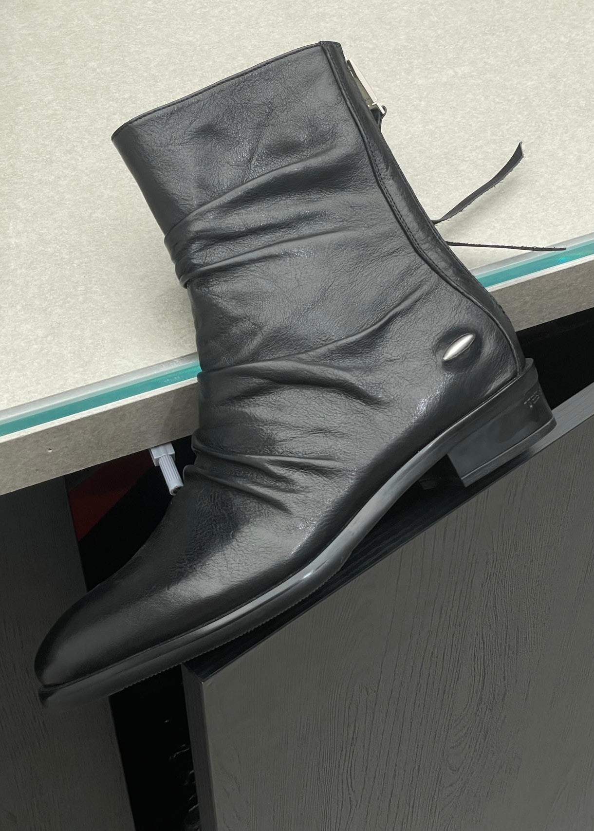 Chelsea boots Ruched Washed-horsehide