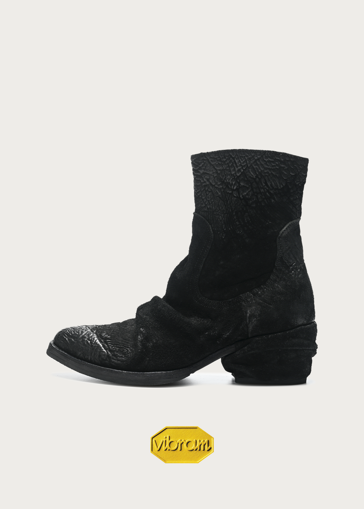Roux Ruched Shrunken-Grain Horsebutt Leather Ankle Boots