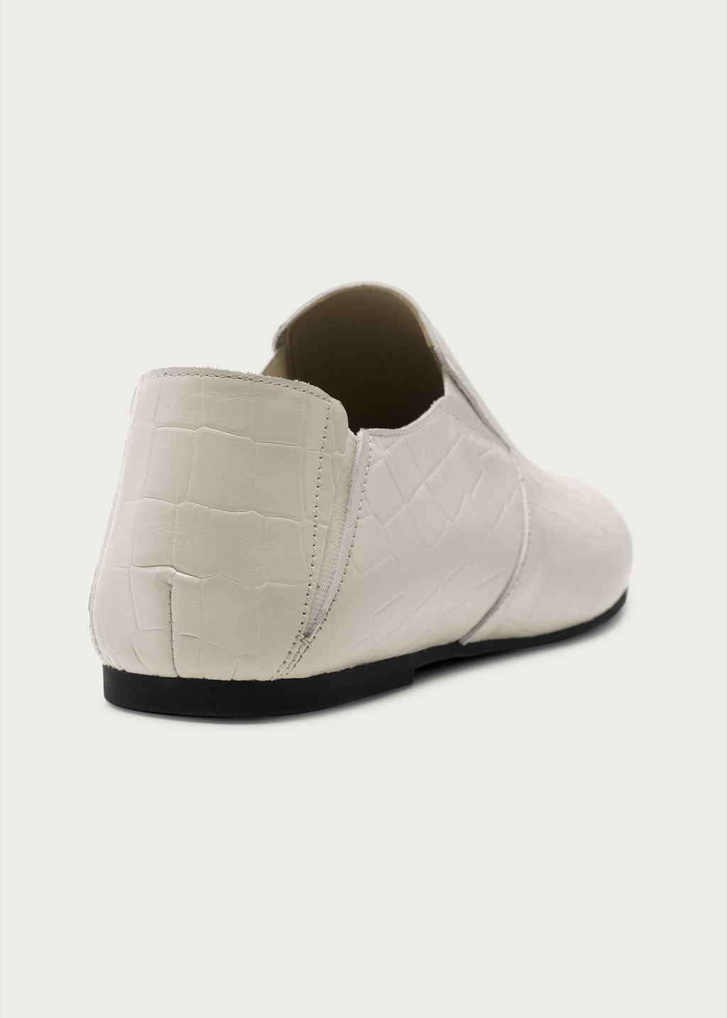 Rune Embossed Leather Loafers White