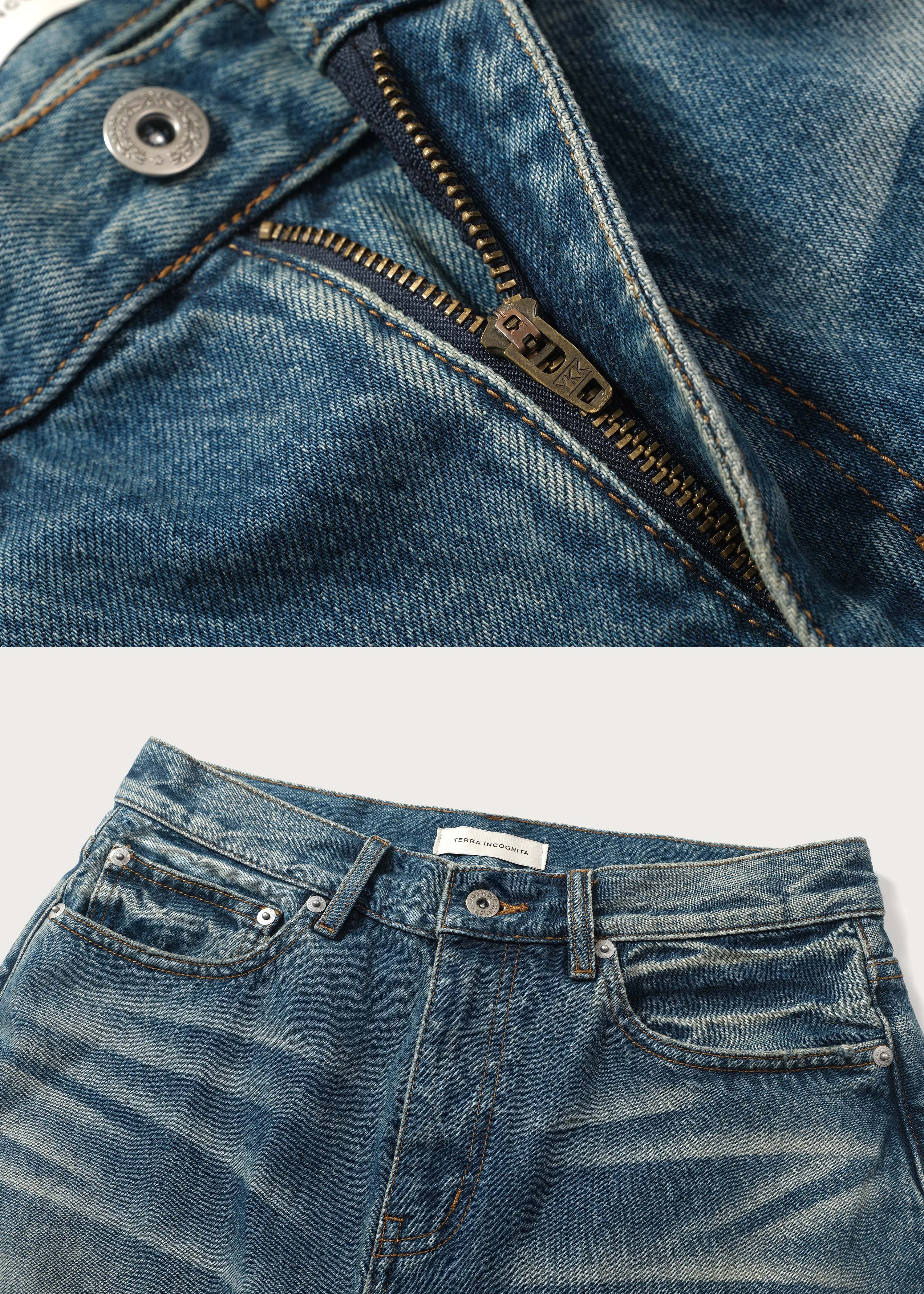 Retro Blue Light-Wash Bootcut Jeans