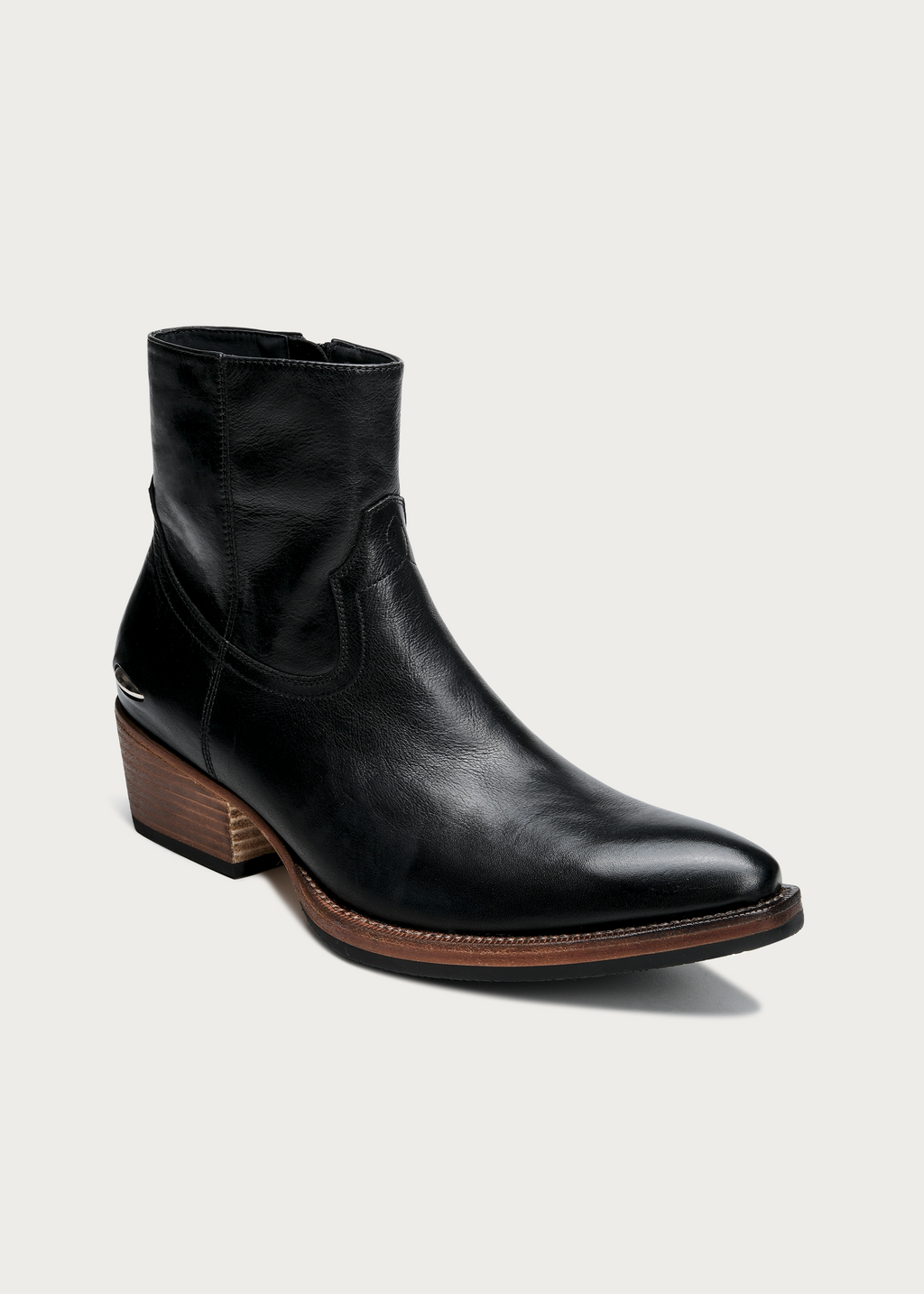 Ashen Leather Ankle Boots Black