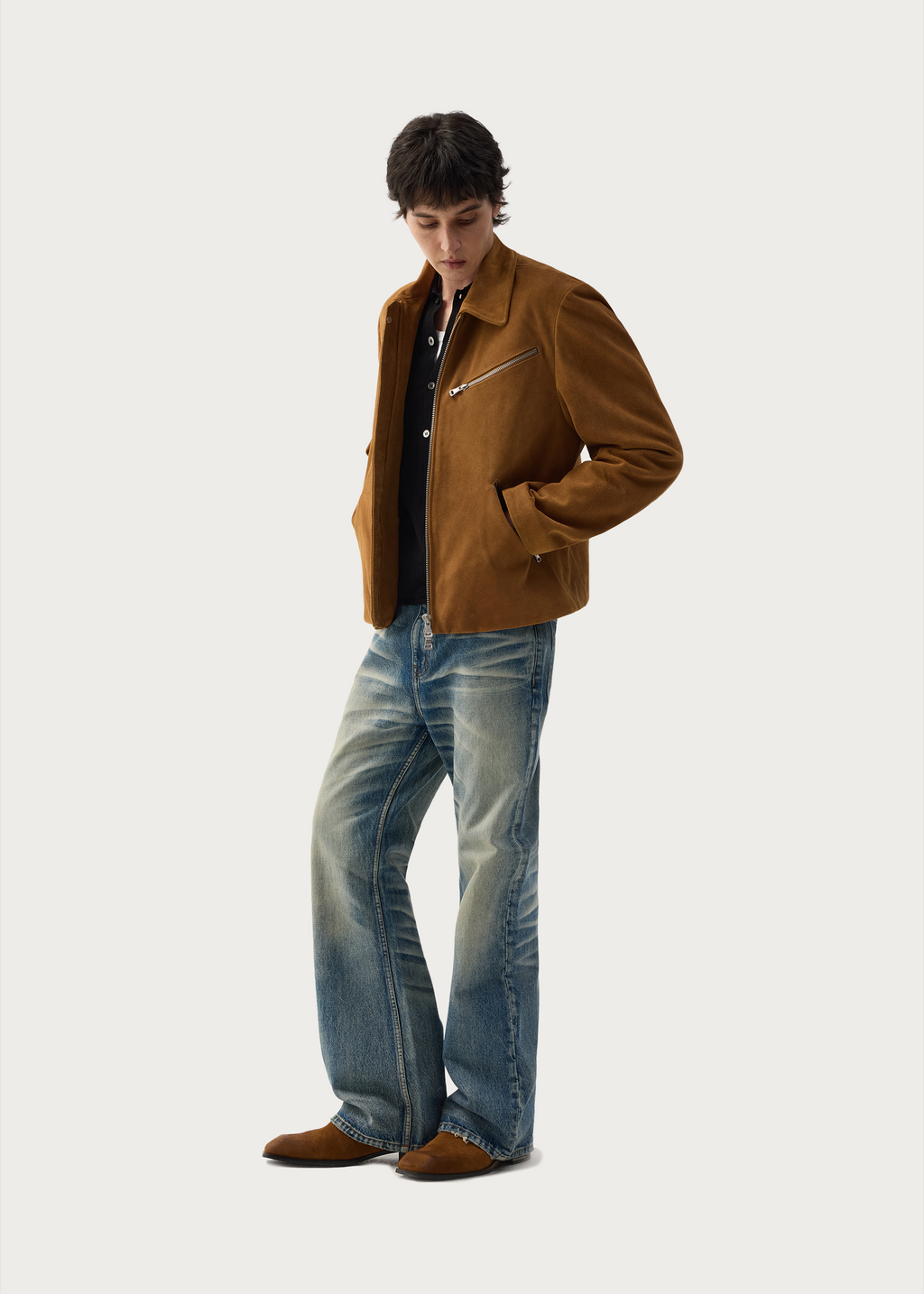 Retro Blue Light-Wash Bootcut Jeans