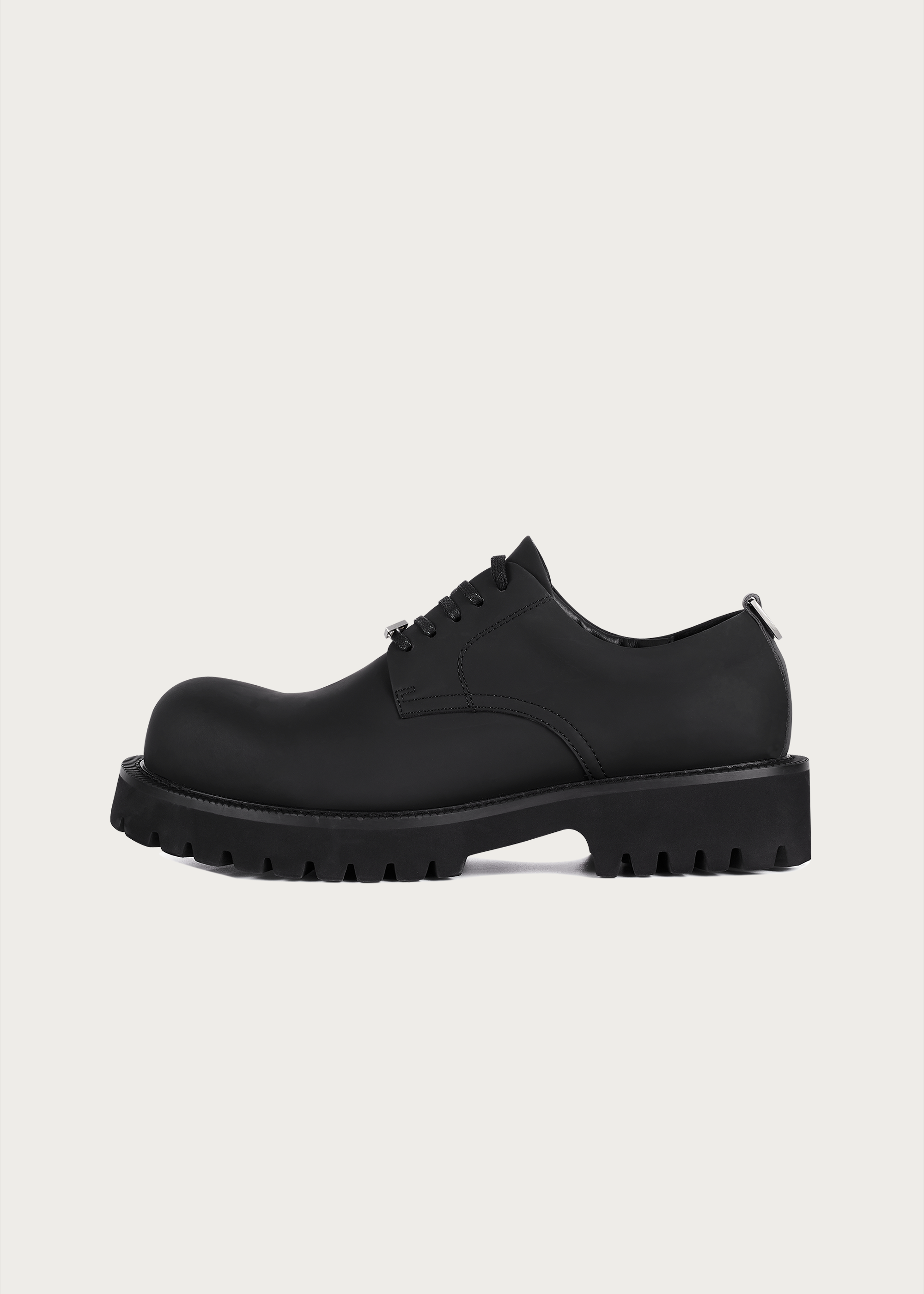 Derby shoes Chunky Round-toe Matte black