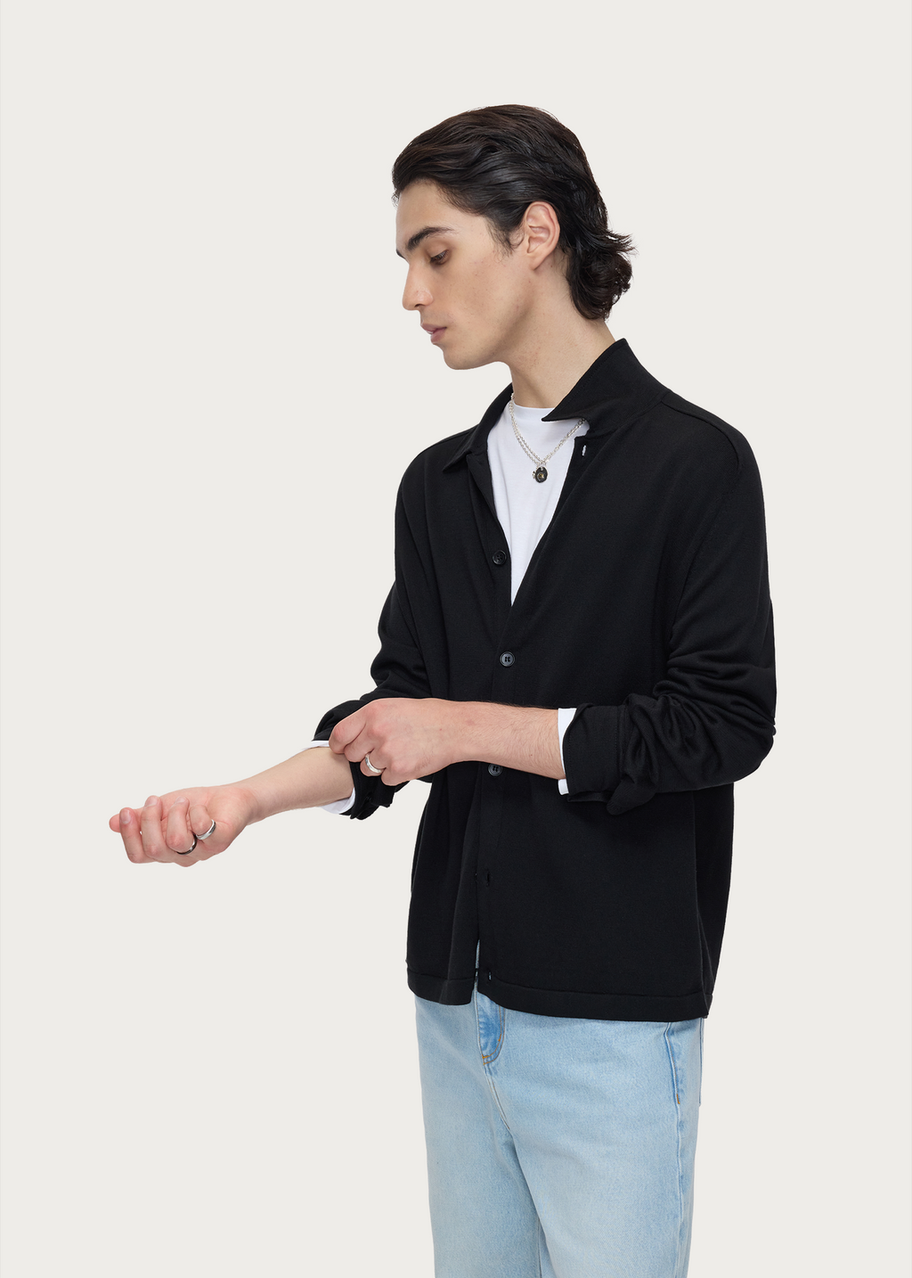 Modal-Blend Polo Cardigan