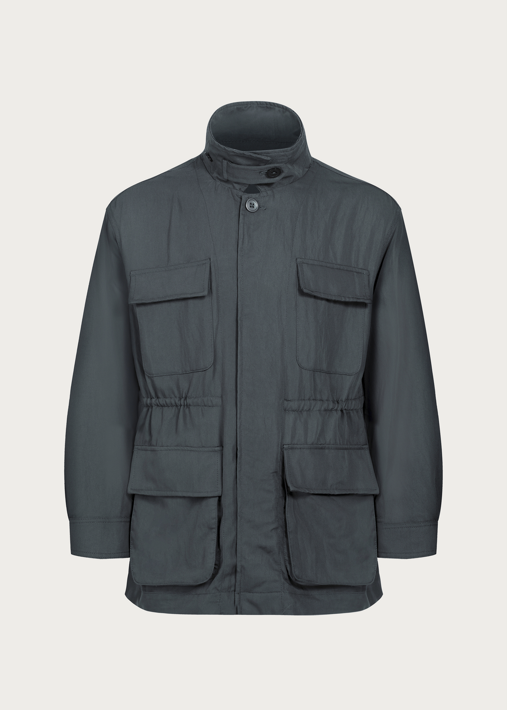 Four-Pocket Draped Lapel Jacket