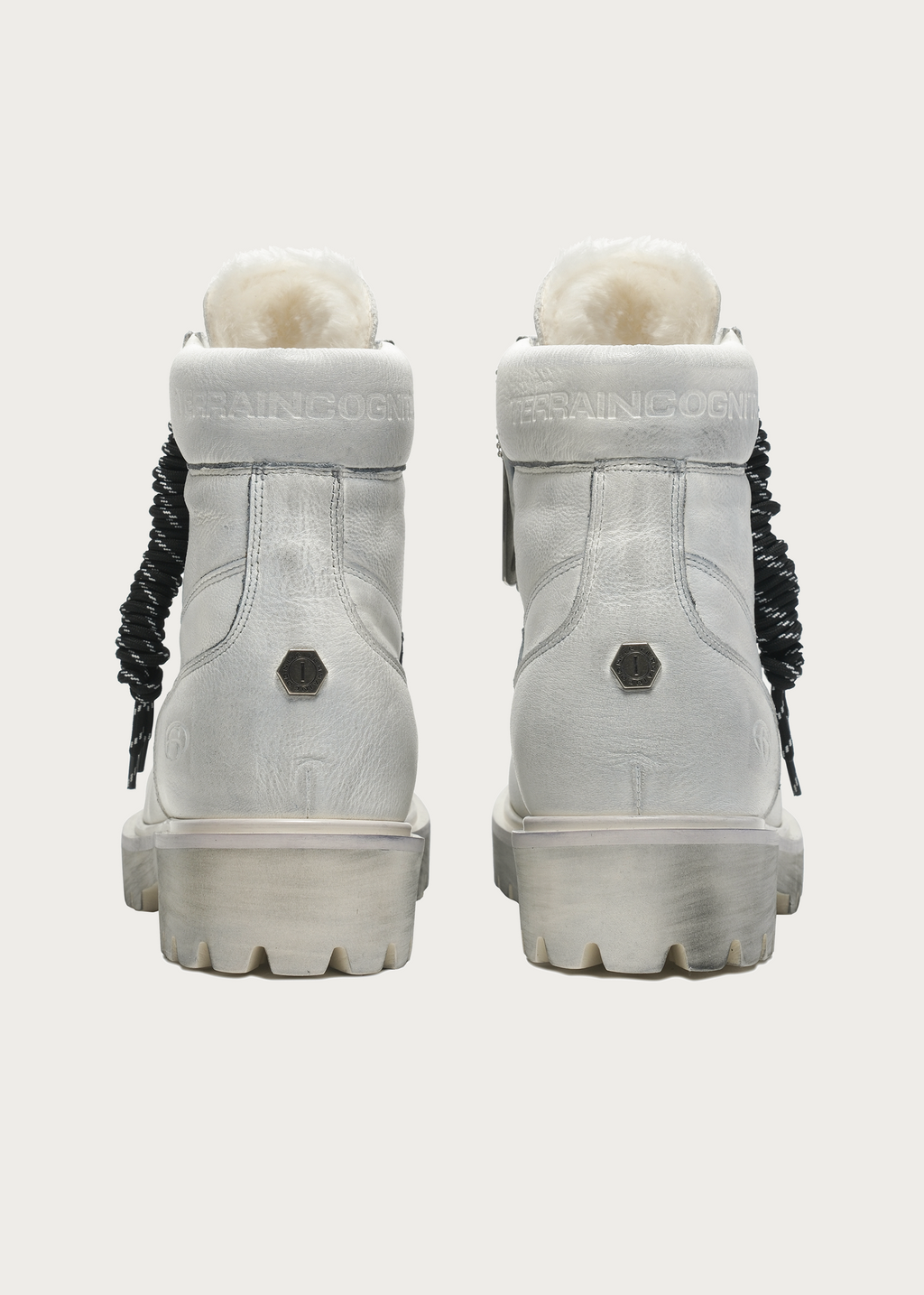 Ridge Cowhide Workwear Boots Dirty white（Fleece-lined）