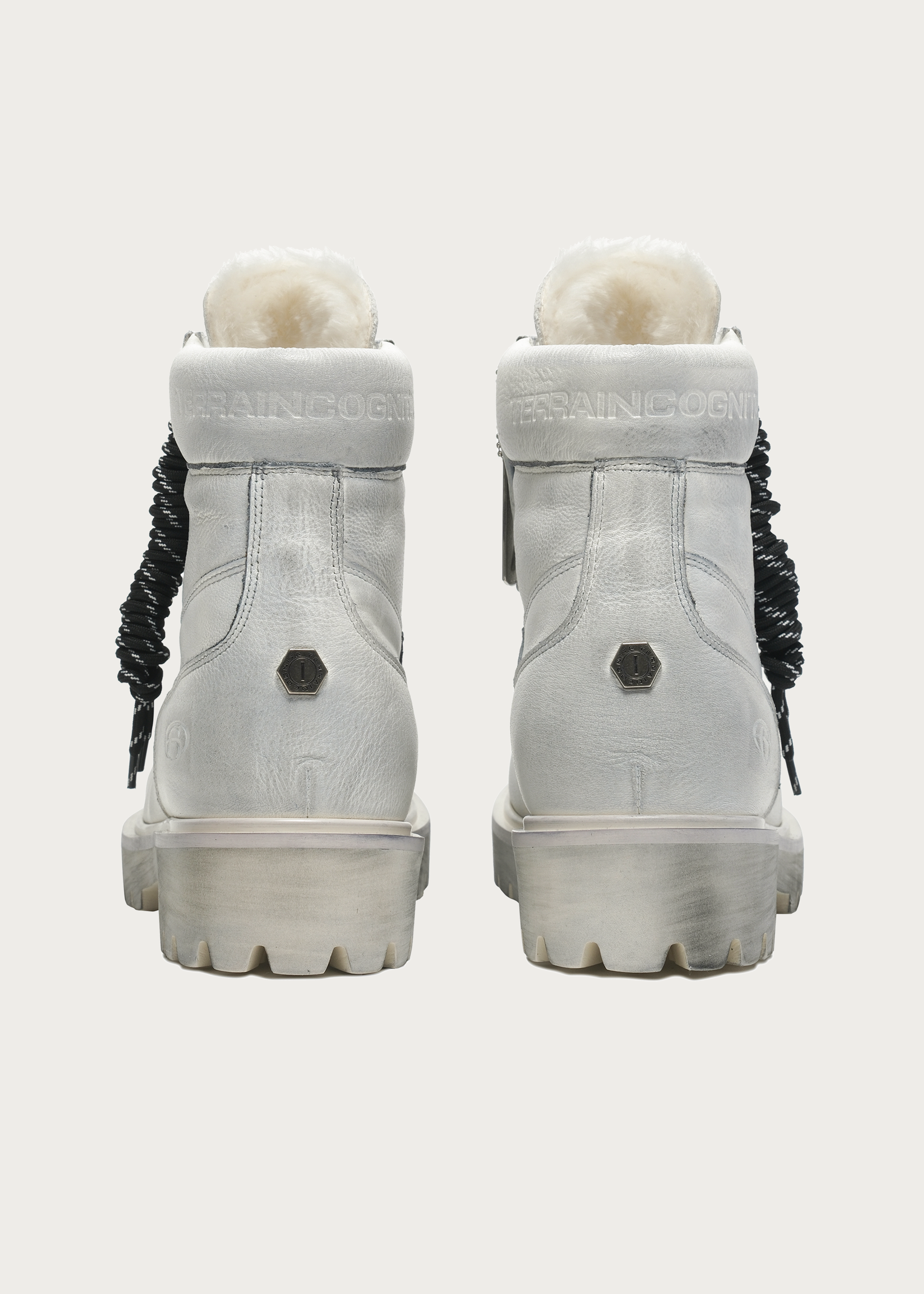 Ridge Cowhide Workwear Boots Dirty white（Fleece-lined）