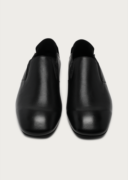 Slip-on leather loafers Black