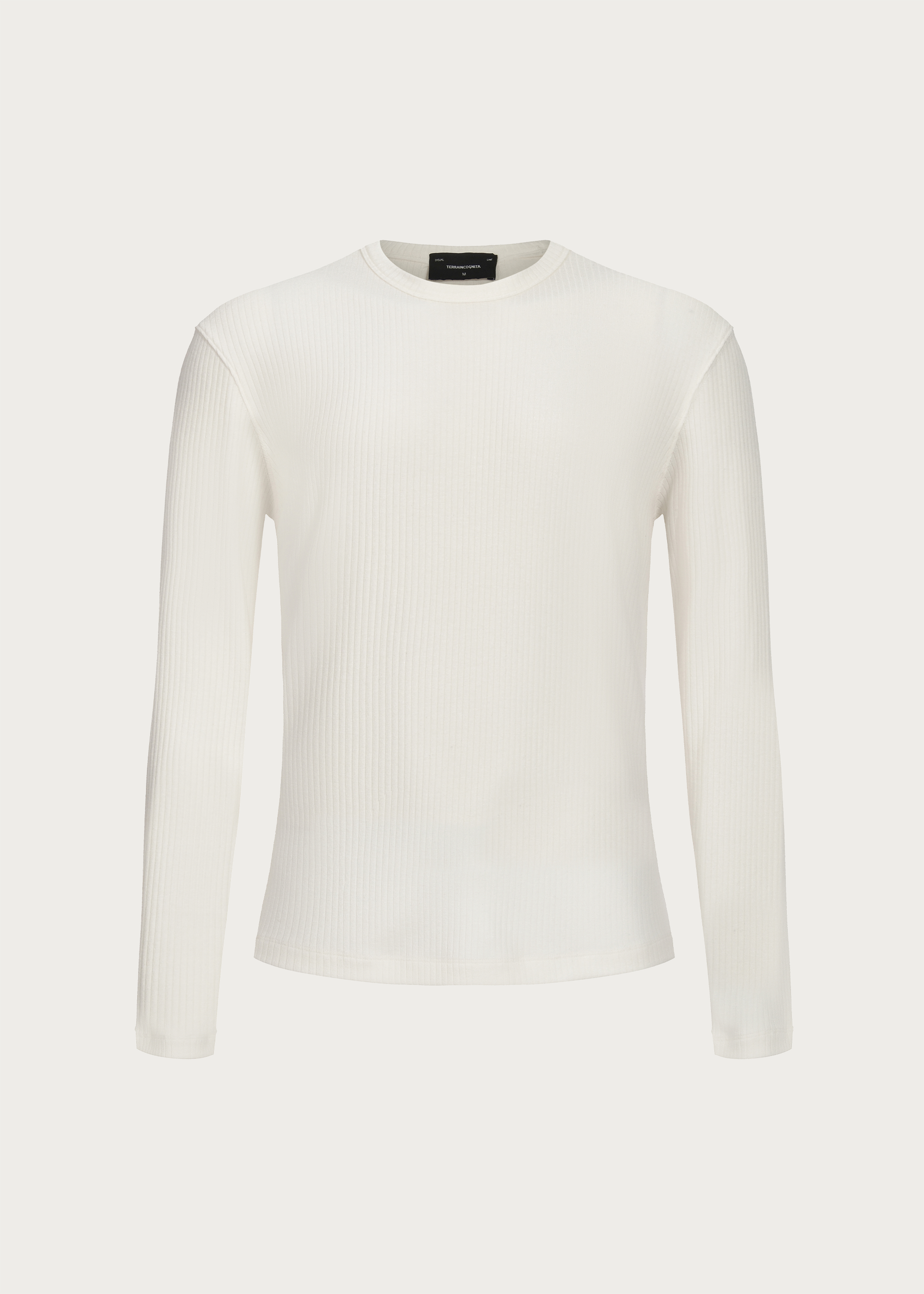 Stretchy Crew-Neck Long-Sleeve Base Layer T-Shirt White