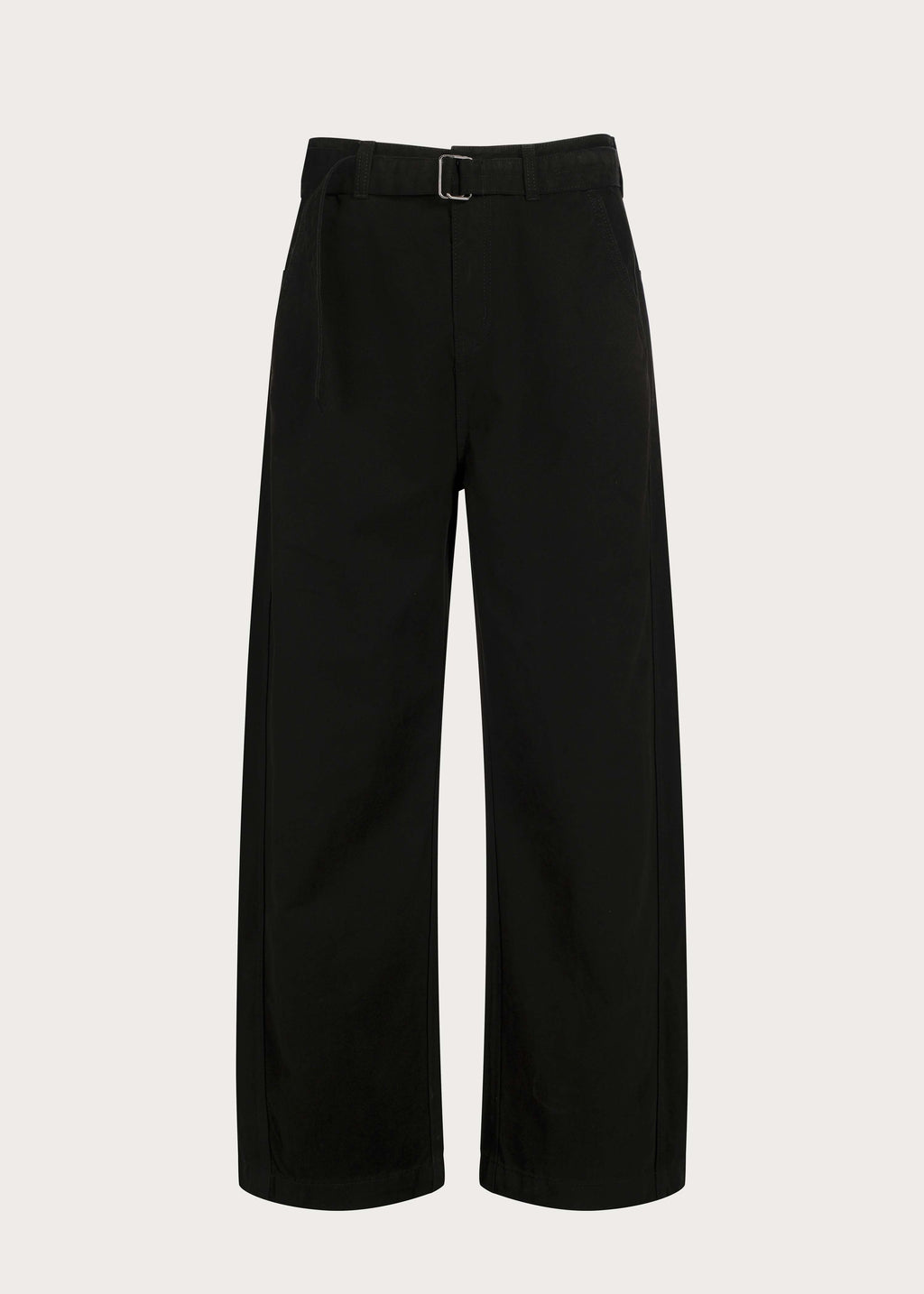 Washed Twill Denim Jeans with Belt Black