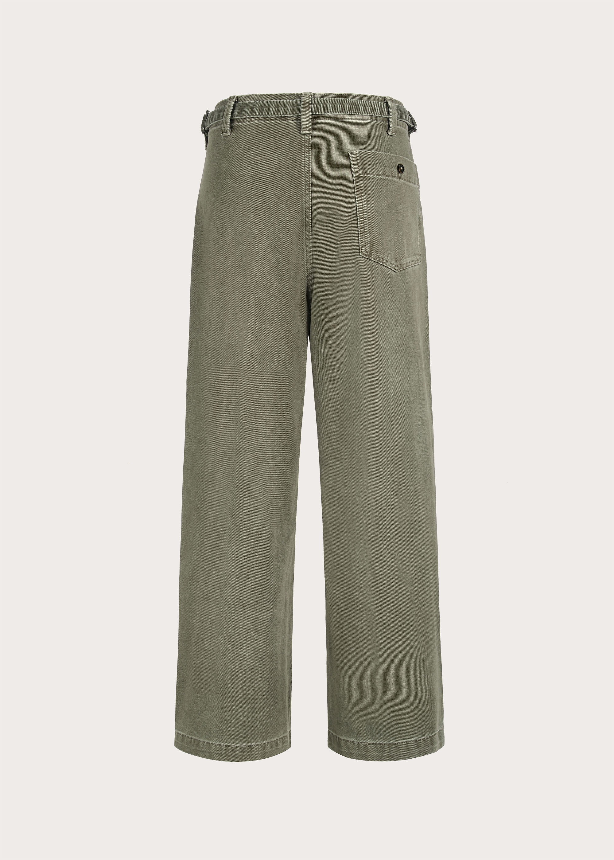 Loose-fitting jeans with an adjustable waistband Green