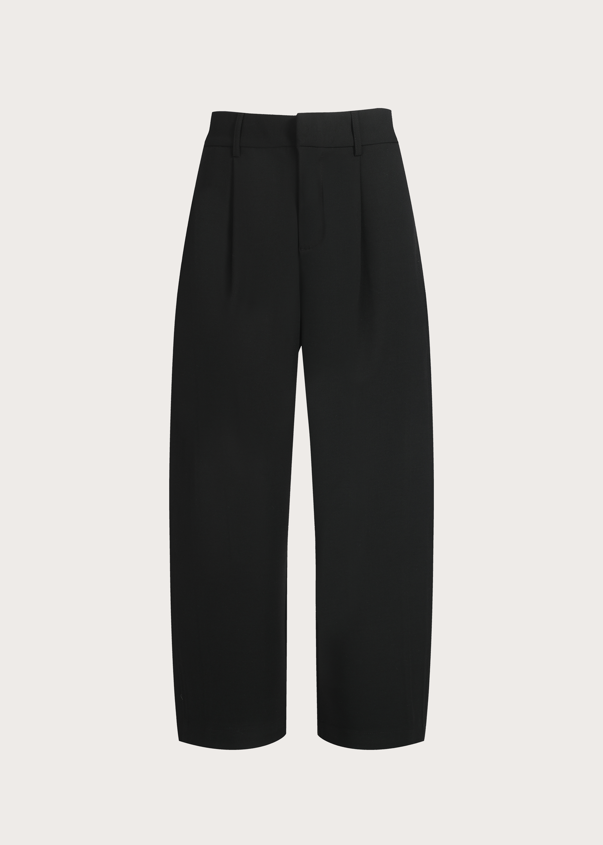 Drapey Wool-Blend Pleated Trousers Black