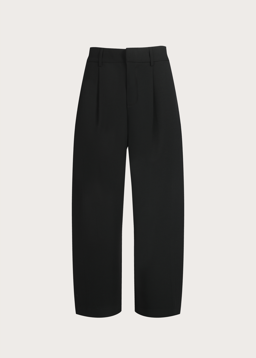 Drapey Wool-Blend Pleated Trousers Black