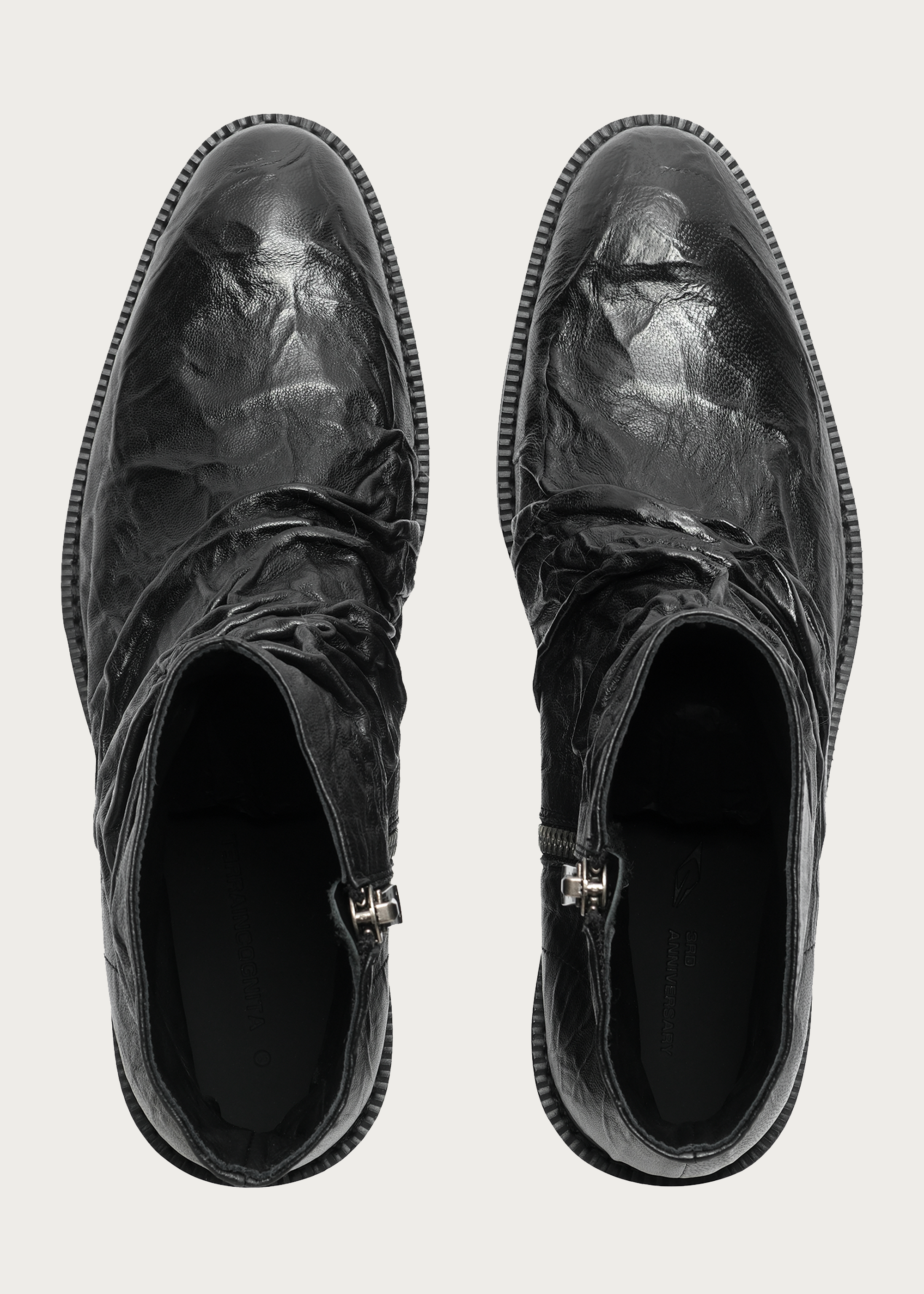 Chelsea boots Metallic-texture Pleated Sheepskin