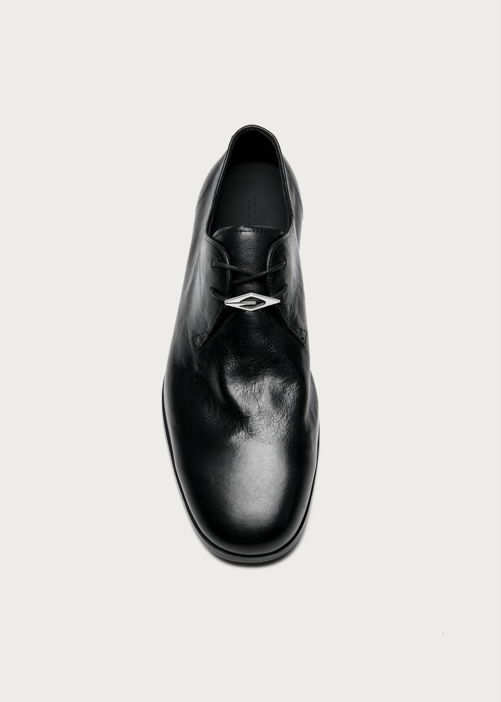 Varen Tumbled Waxed Leather Derby Shoes Black