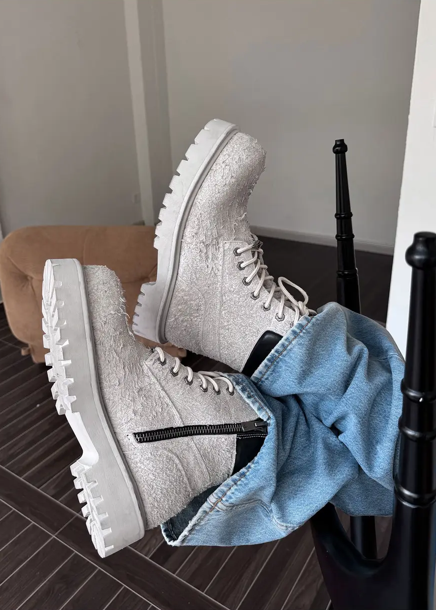 Suede Workwear Boots Cloud Gray