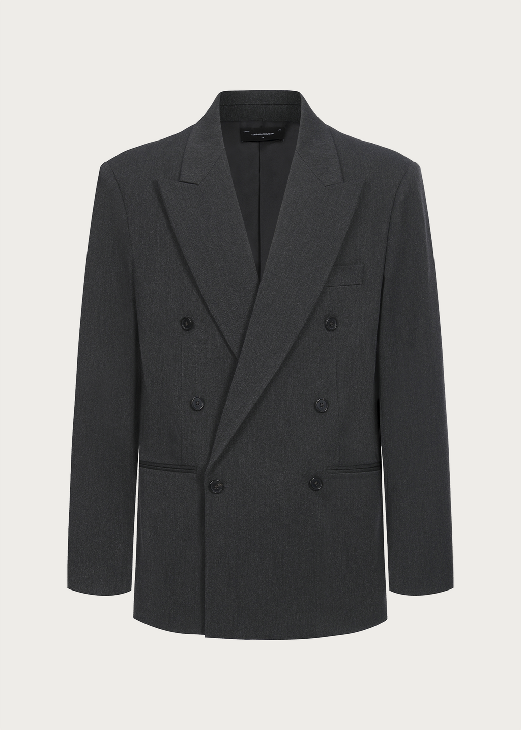 Notch Lapel Suit Blazer Gray