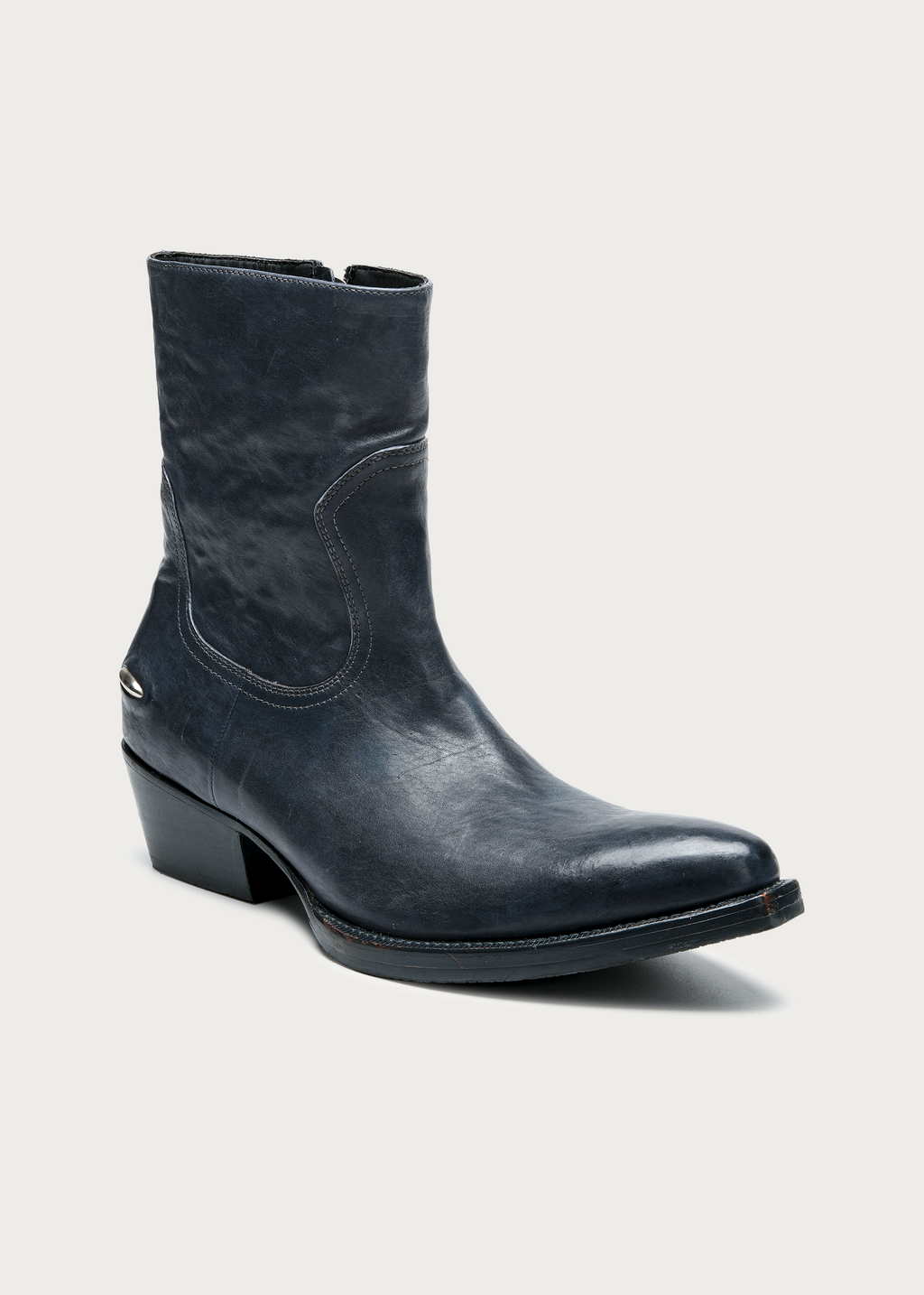 Ashen II Leather Boots Gray-Blue