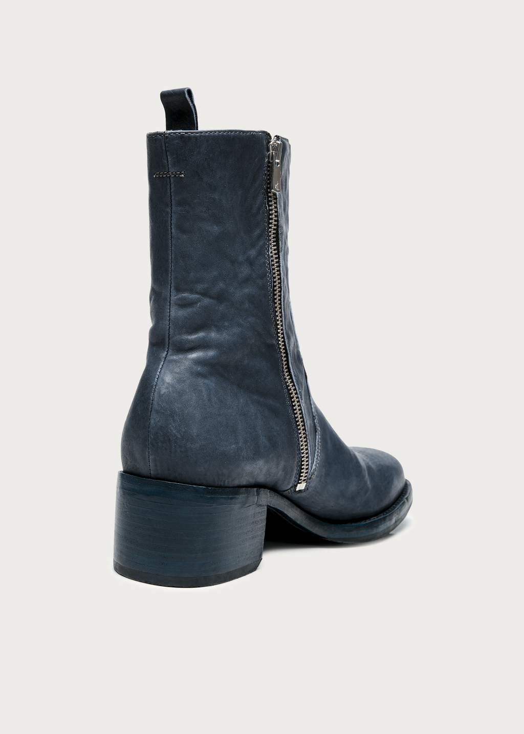 Veyran Horsehide Leather Boots Gray-Blue