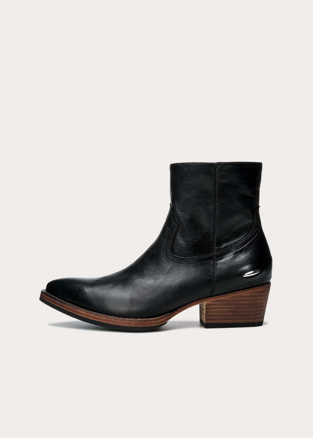Ashen Leather Ankle Boots Black