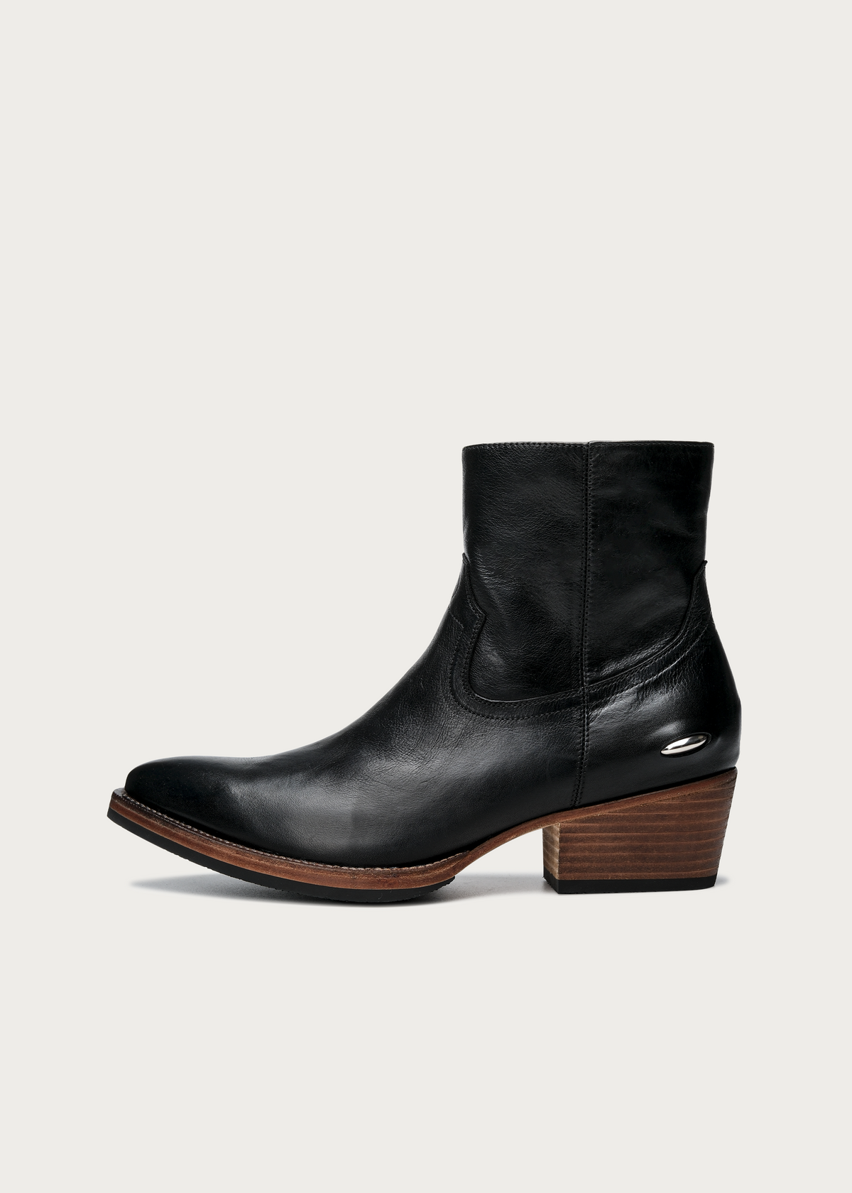 Ashen Leather Ankle Boots Black