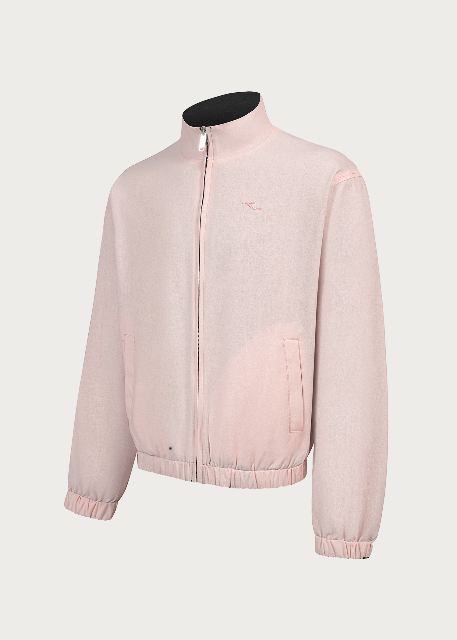 Black/Pink Reversible Color-block Linen-Blend High-Neck Jacket