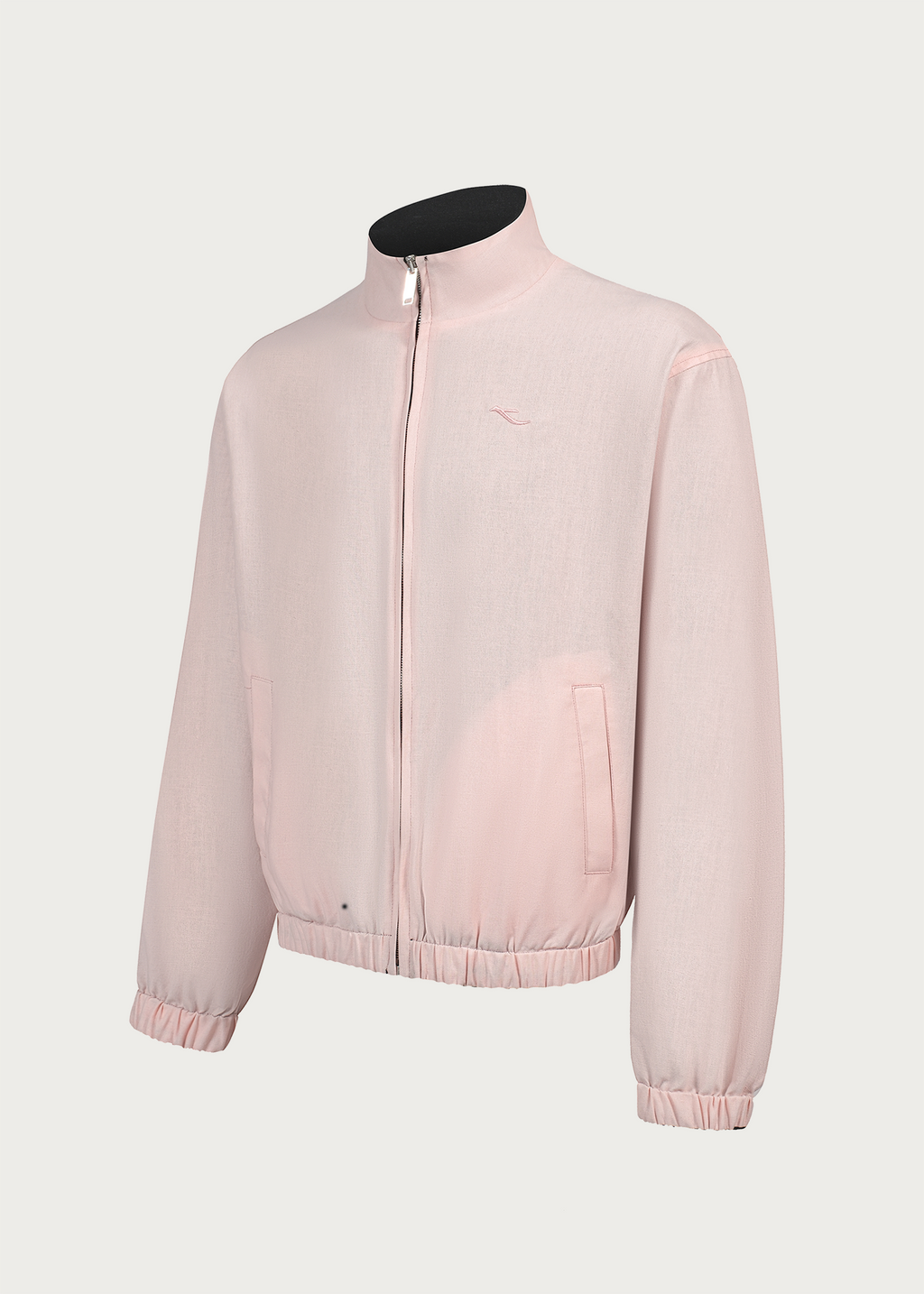 Black/Pink Reversible Color-block Linen-Blend High-Neck Jacket