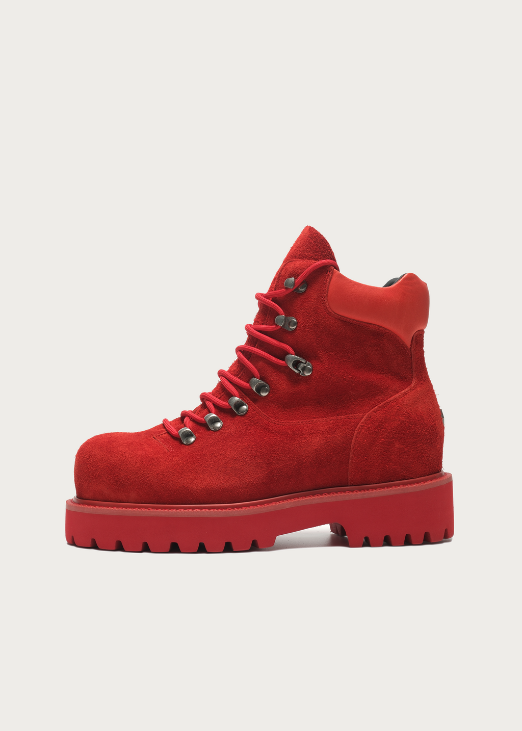 Work-Style Suede Boots Red