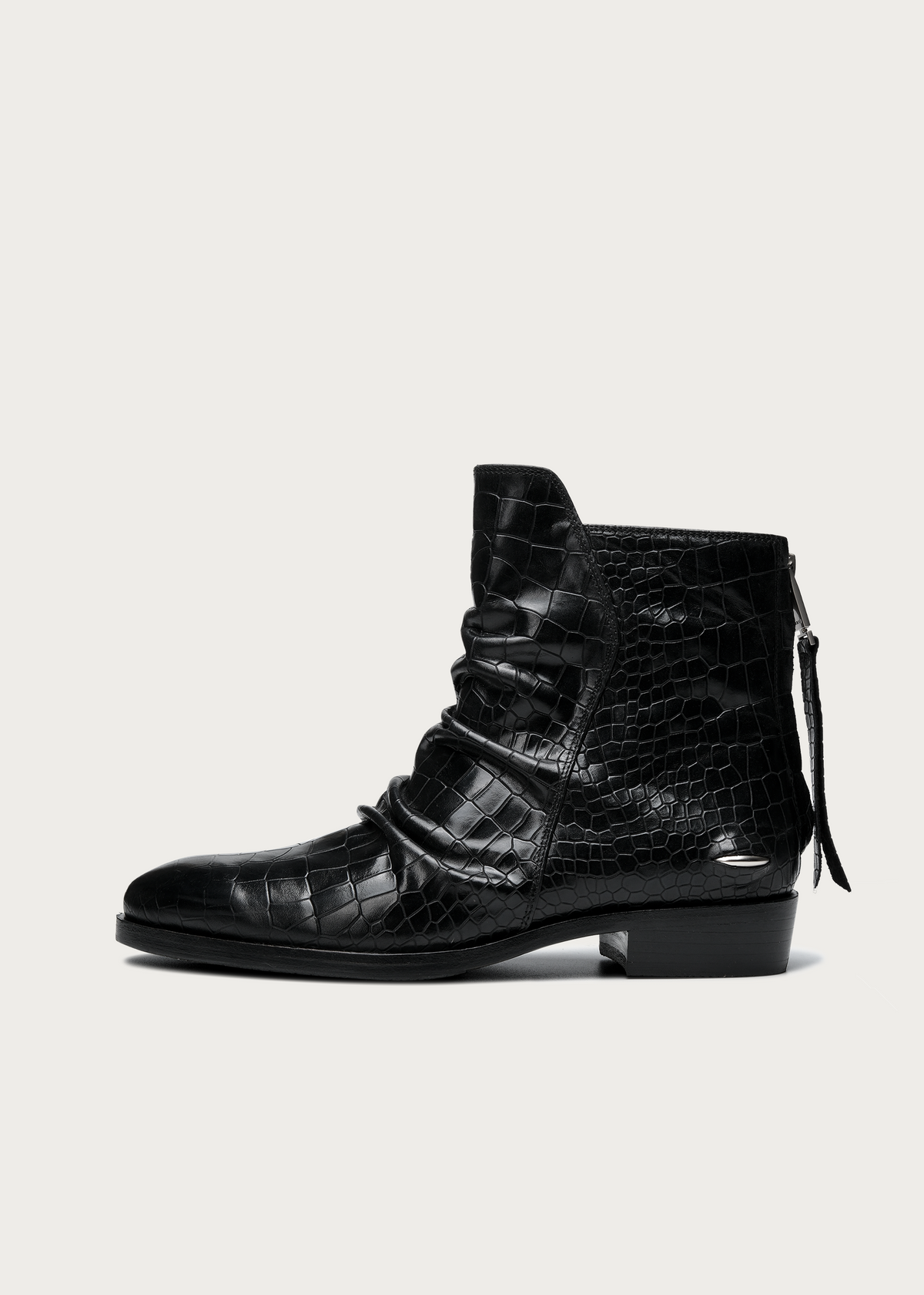 Riven II Crocodile-embossed Leather Ankle boots