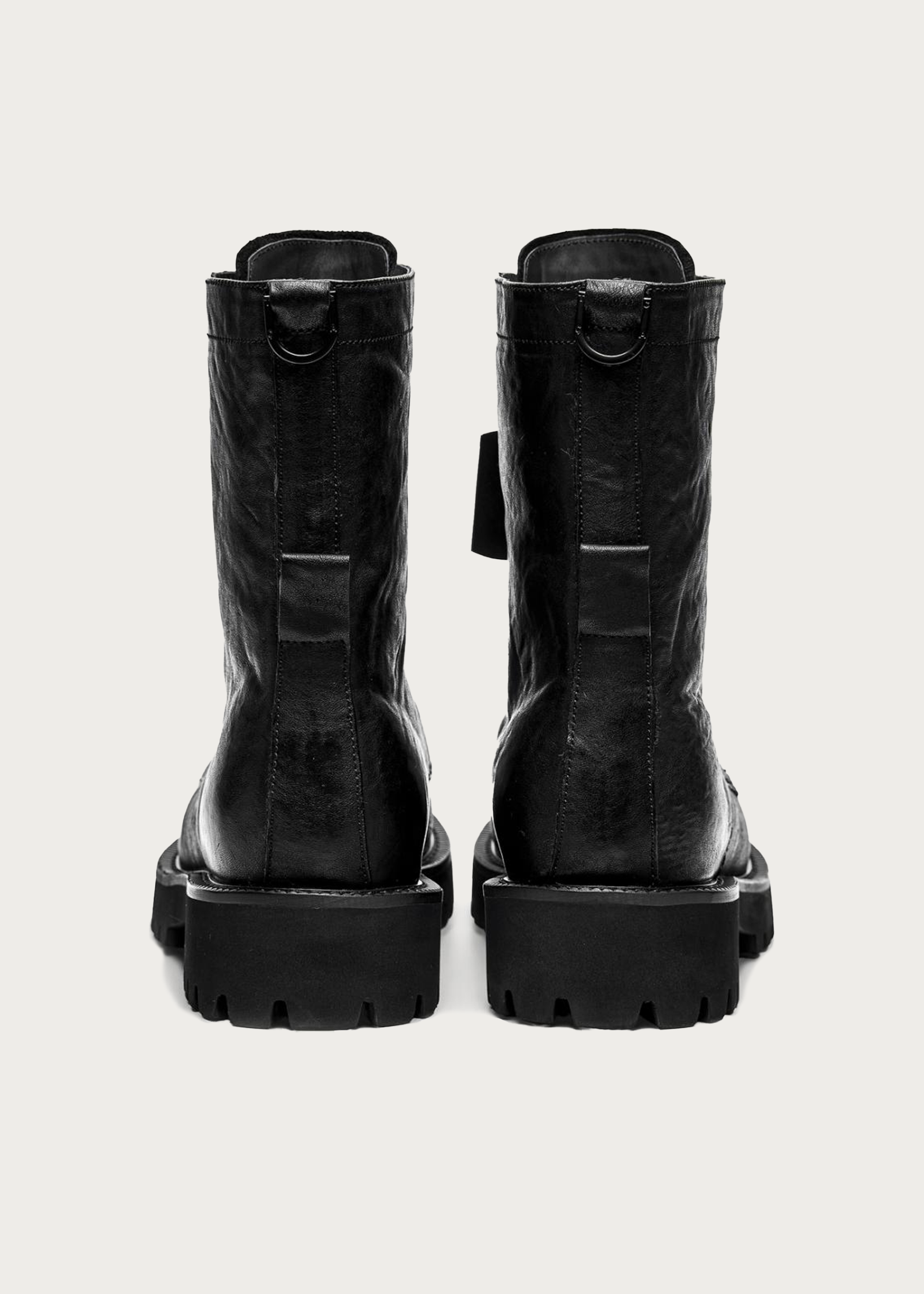 8-Eyelet Mid-calf Boots Black