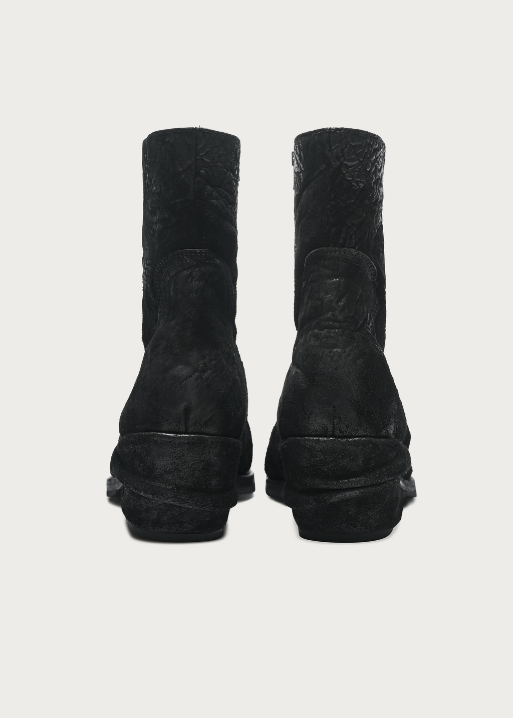 Roux Ruched Shrunken-Grain Horsebutt Leather Ankle Boots